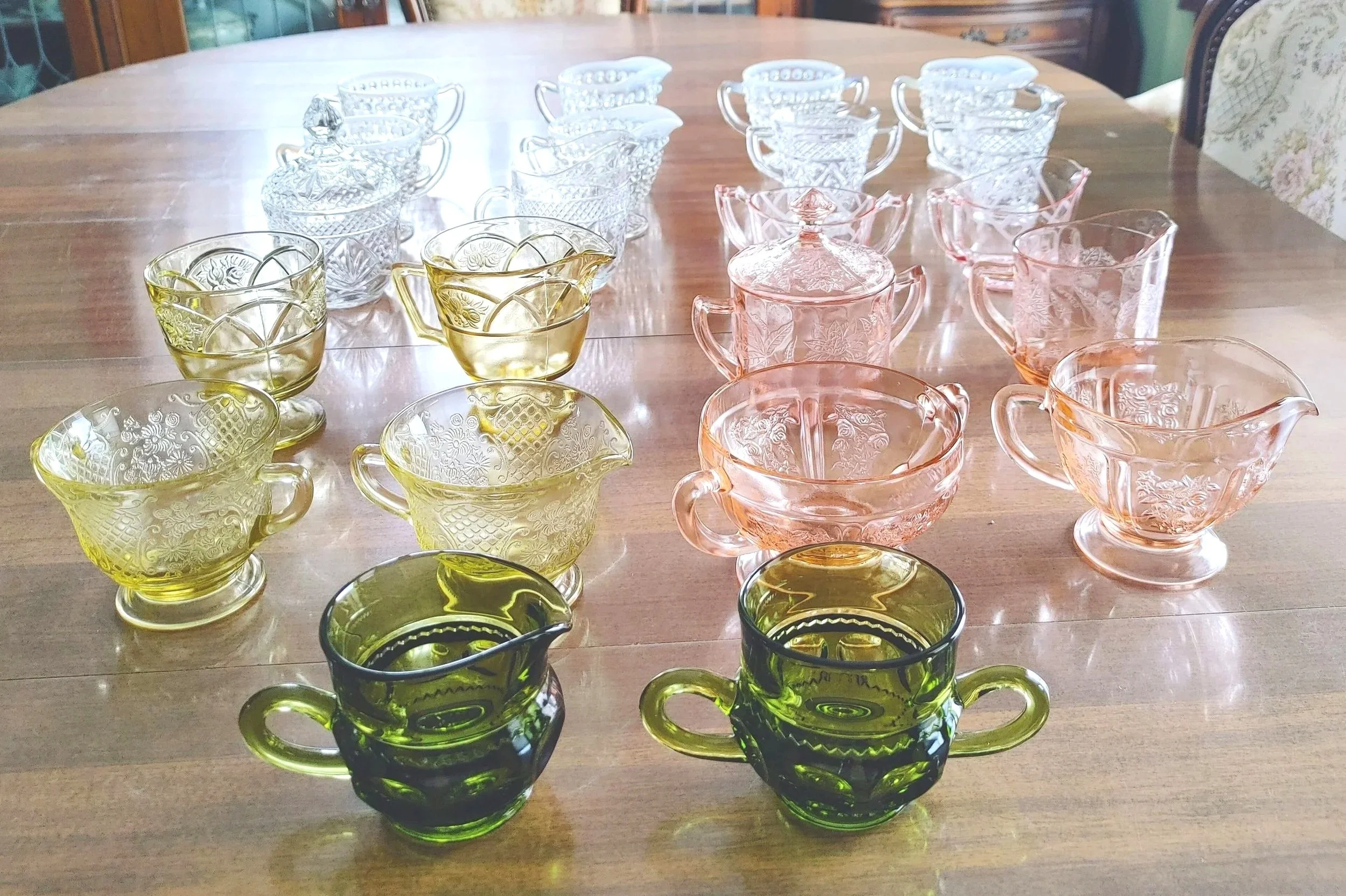 Vintage Glass Cream & Sugar Sets