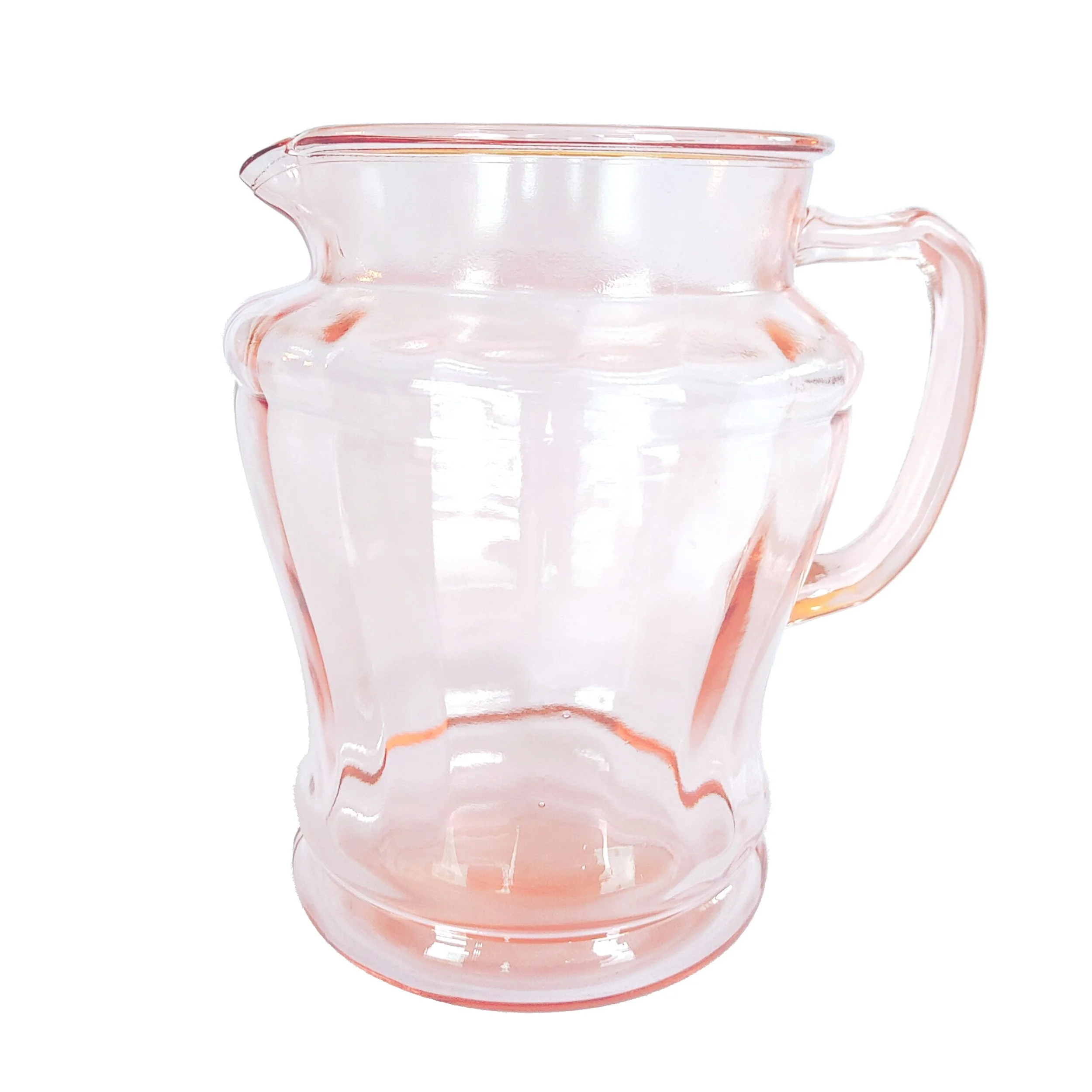 Simple Pink Glass Water Pitcher