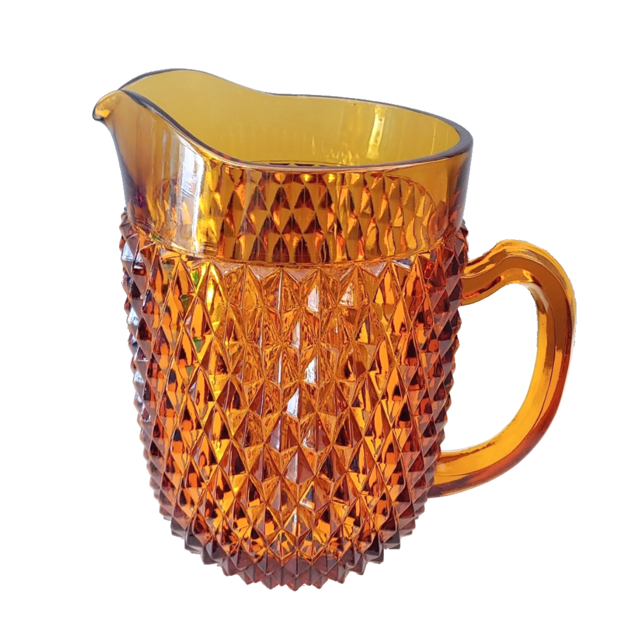 Amber Diamond Point Water Pitcher