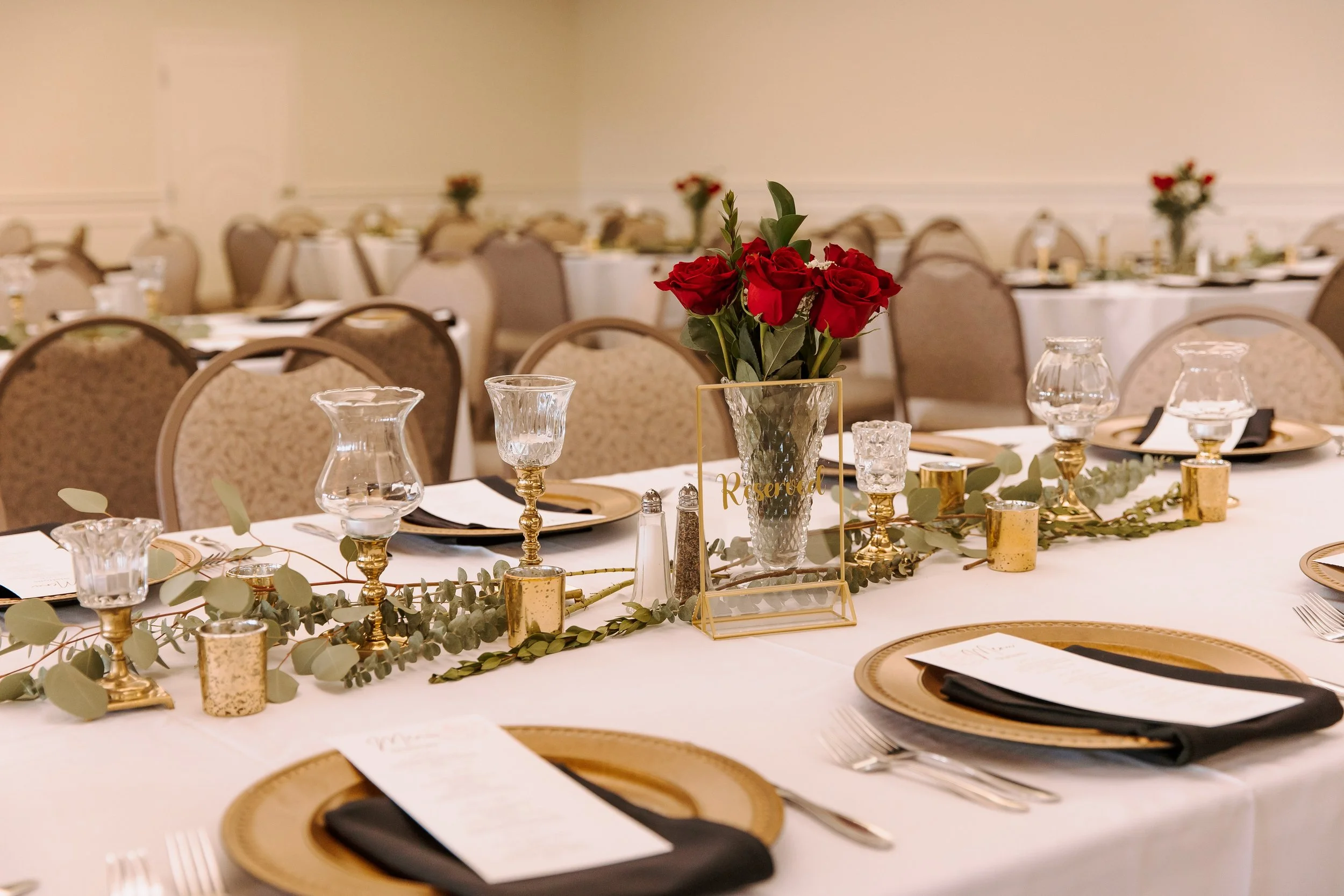 Modern Gold & Acrylic table numbers for rent from Delicate Dishes LLC