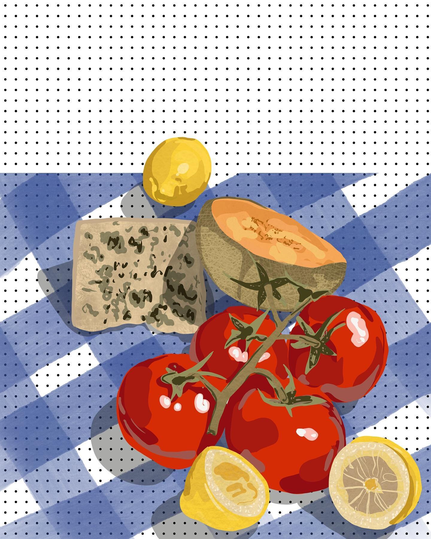 Week 26
@stillherestilllife 

.

.

.

.

.
#digitalart #stillherestilllife #stilllife #illustration #illustrator #drawing #procreate #procreateart #artist #graphicdesign #digitalillustration #tomatoes #melon #cheese #lemon #charcuterie #cheeksleigh