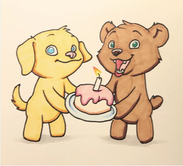 Happy Birthday Dog and Bear