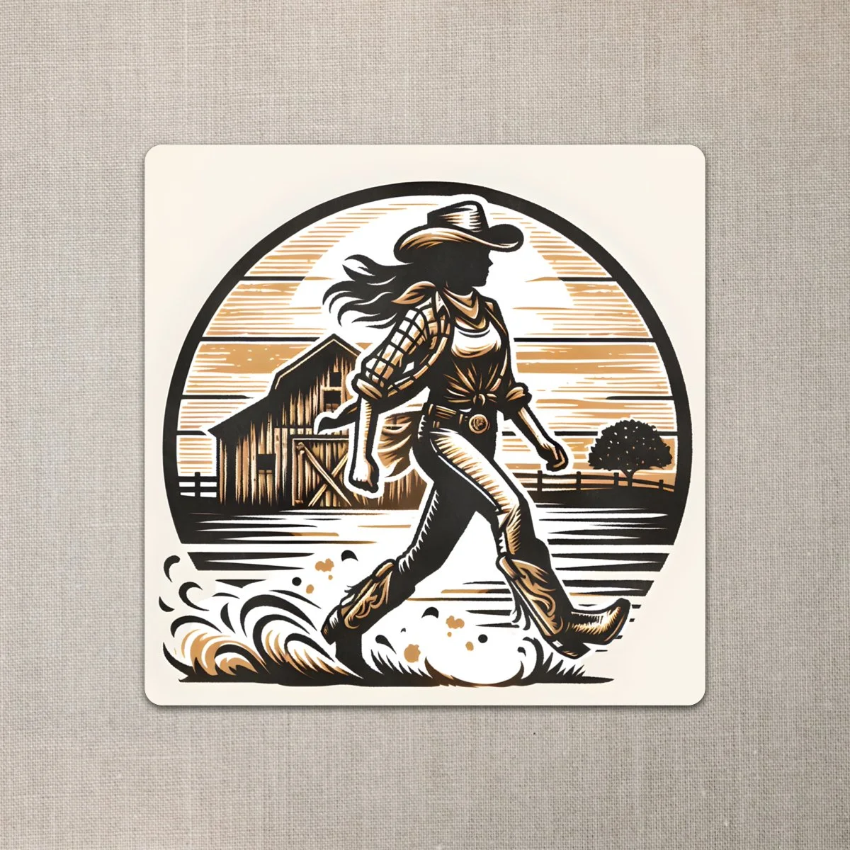 Strutting Cowgirl Sticker