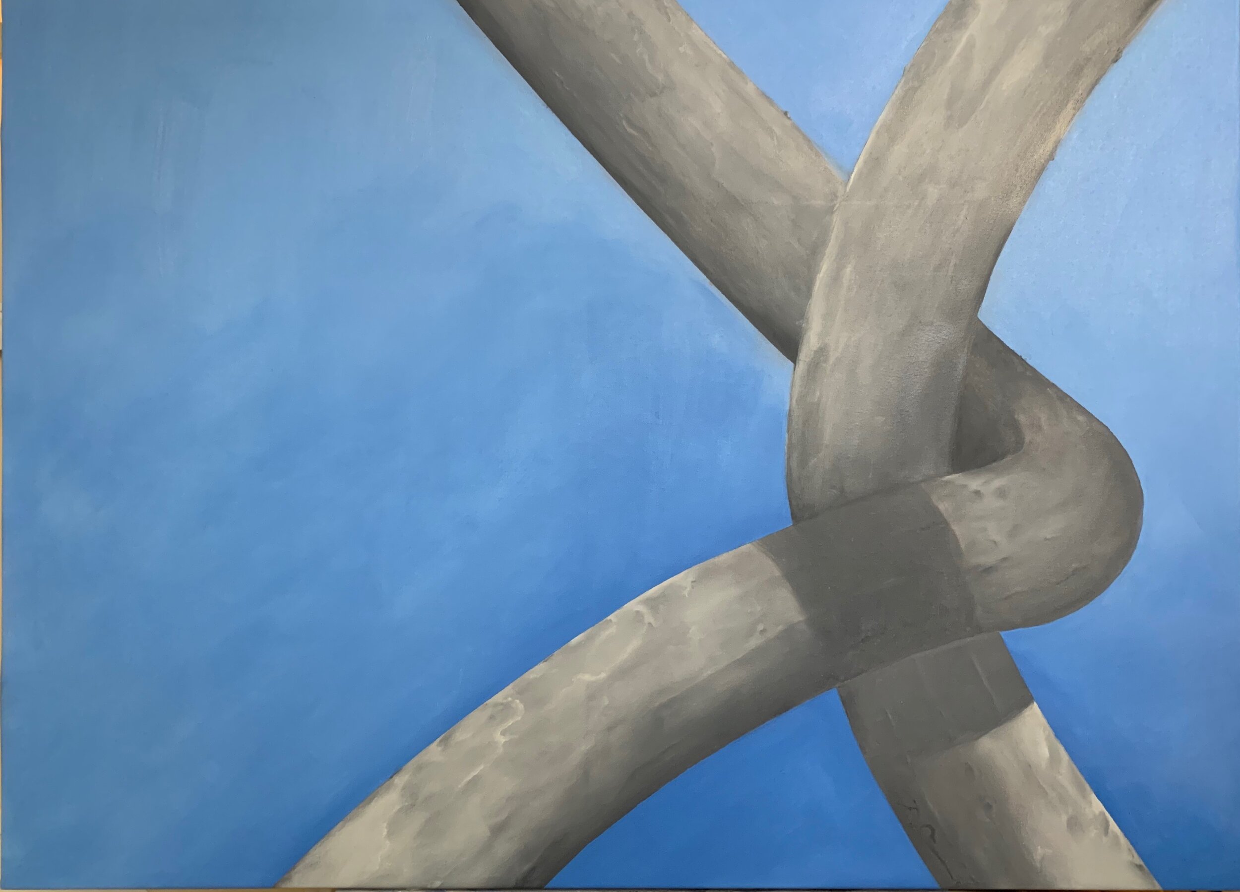  CHAIN LINK LOVERS  OIL ON CANVAS  32” X 44”  