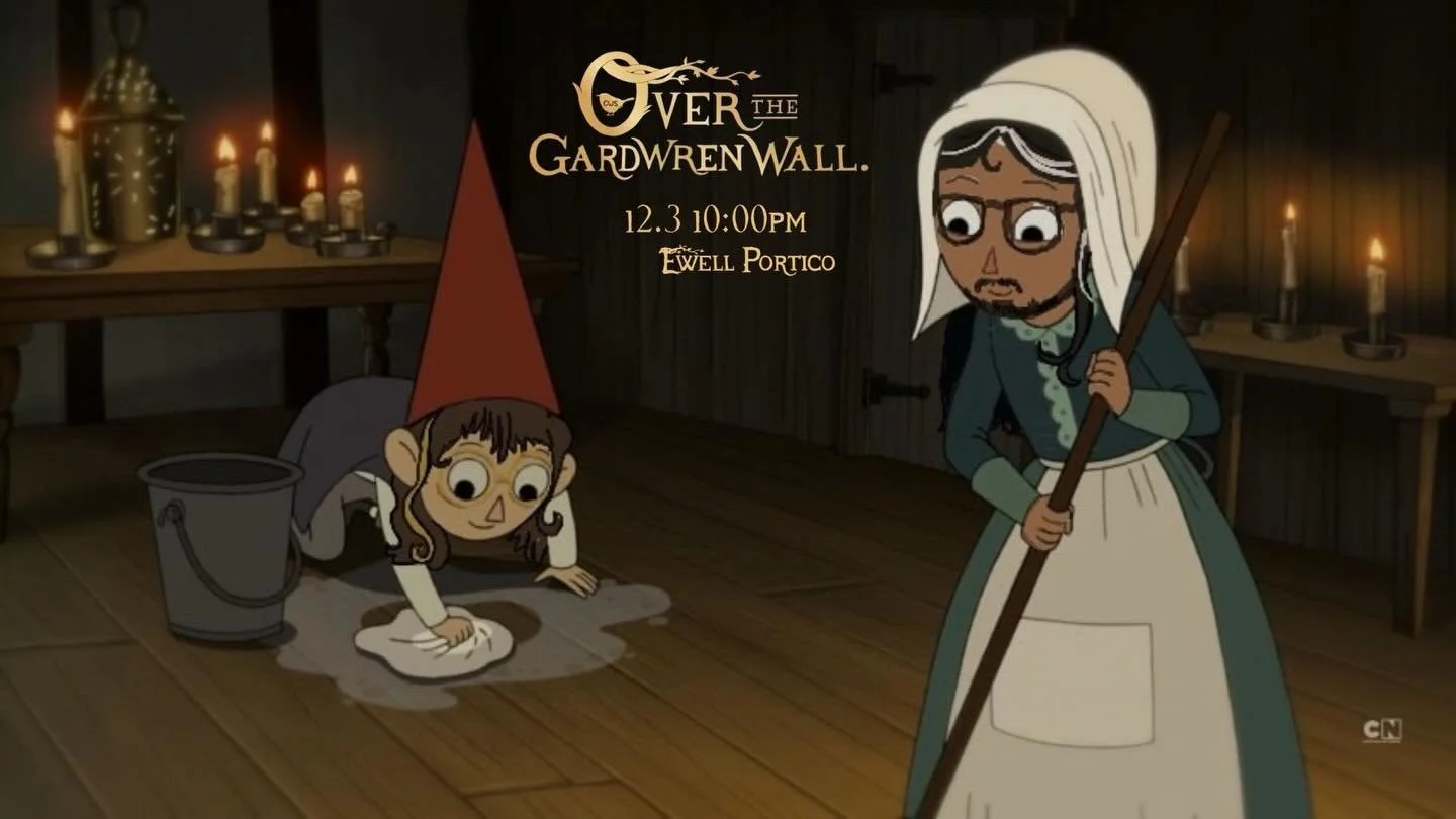 The ringing of the bell commands you... to come to our Wren10! 🔔🌾🧹 Bundle up this Wednesday at 10:00pm on Ewell Portico and sweep your troubles away ~ (Illustratwren by @_abigail.walters_ 🖼️🐦&zwj;⬛)