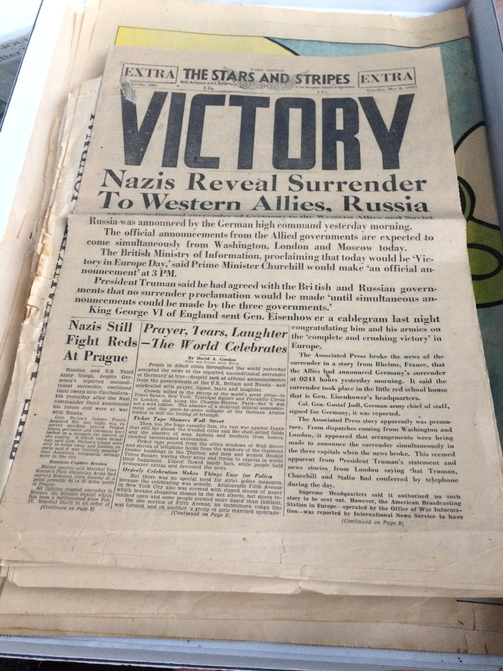 Newspaper from VE Day