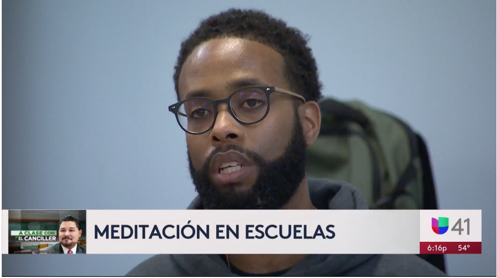 Univision: Meditation in New York schools as a method to combat bullying and contribute to concentration
