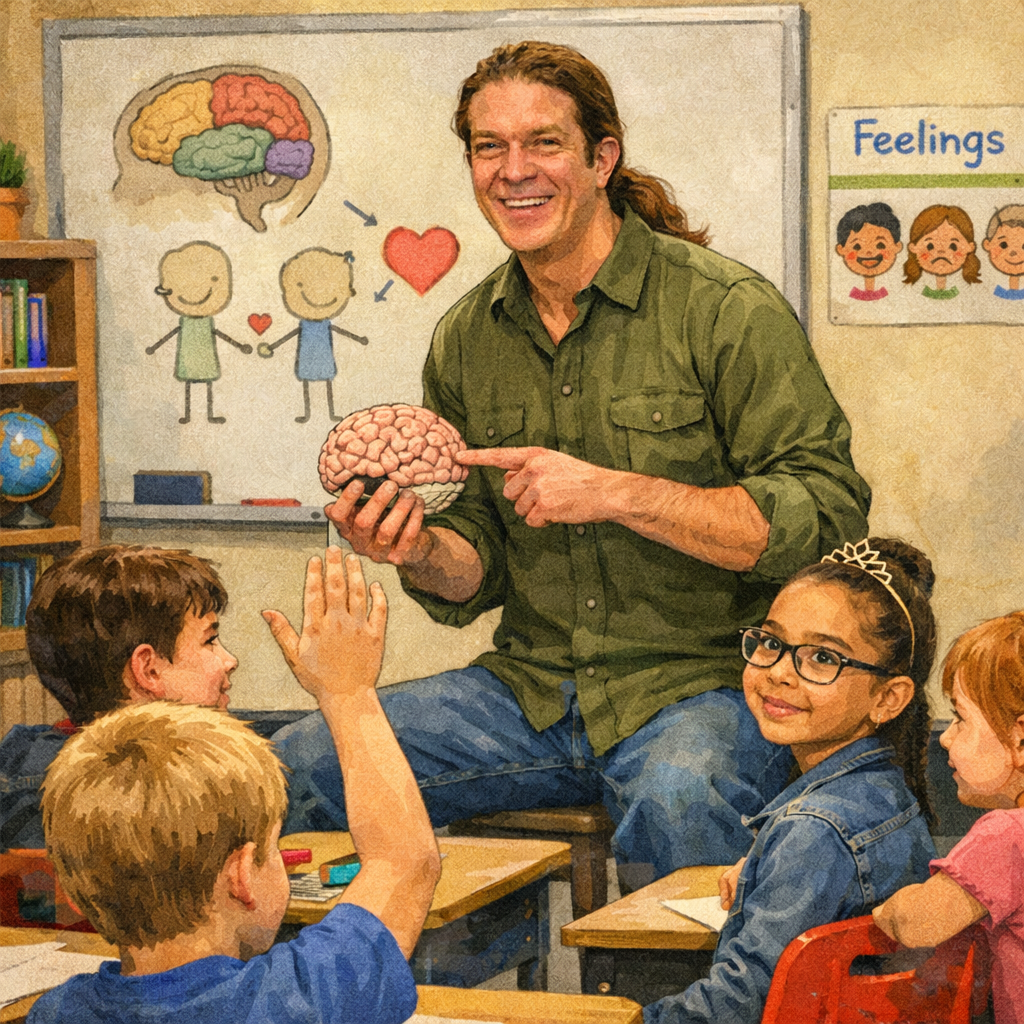 Scenic landscape of a lake surrounded by green hills and mountains under a cloudy sky.