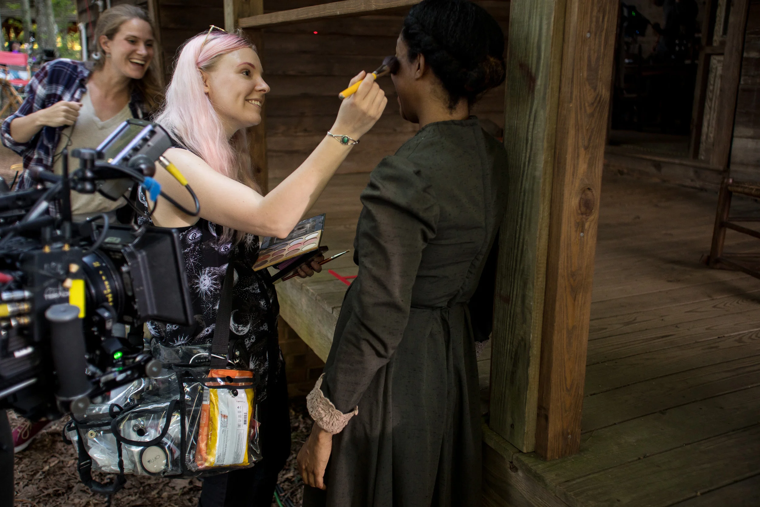 Set Costumer Rachael Schlick, Key Make-up Artist Megan Deputy and Mystie Smith