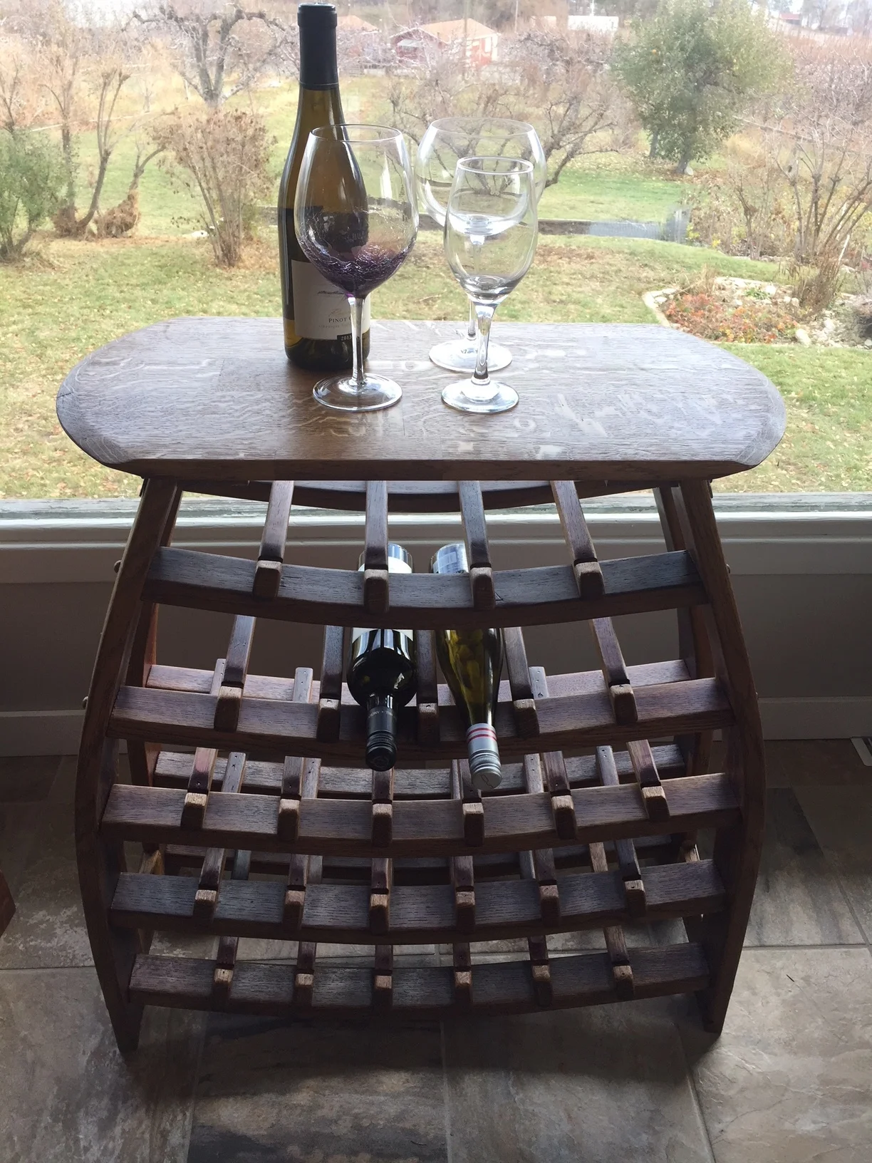 Solid Oak Winestand