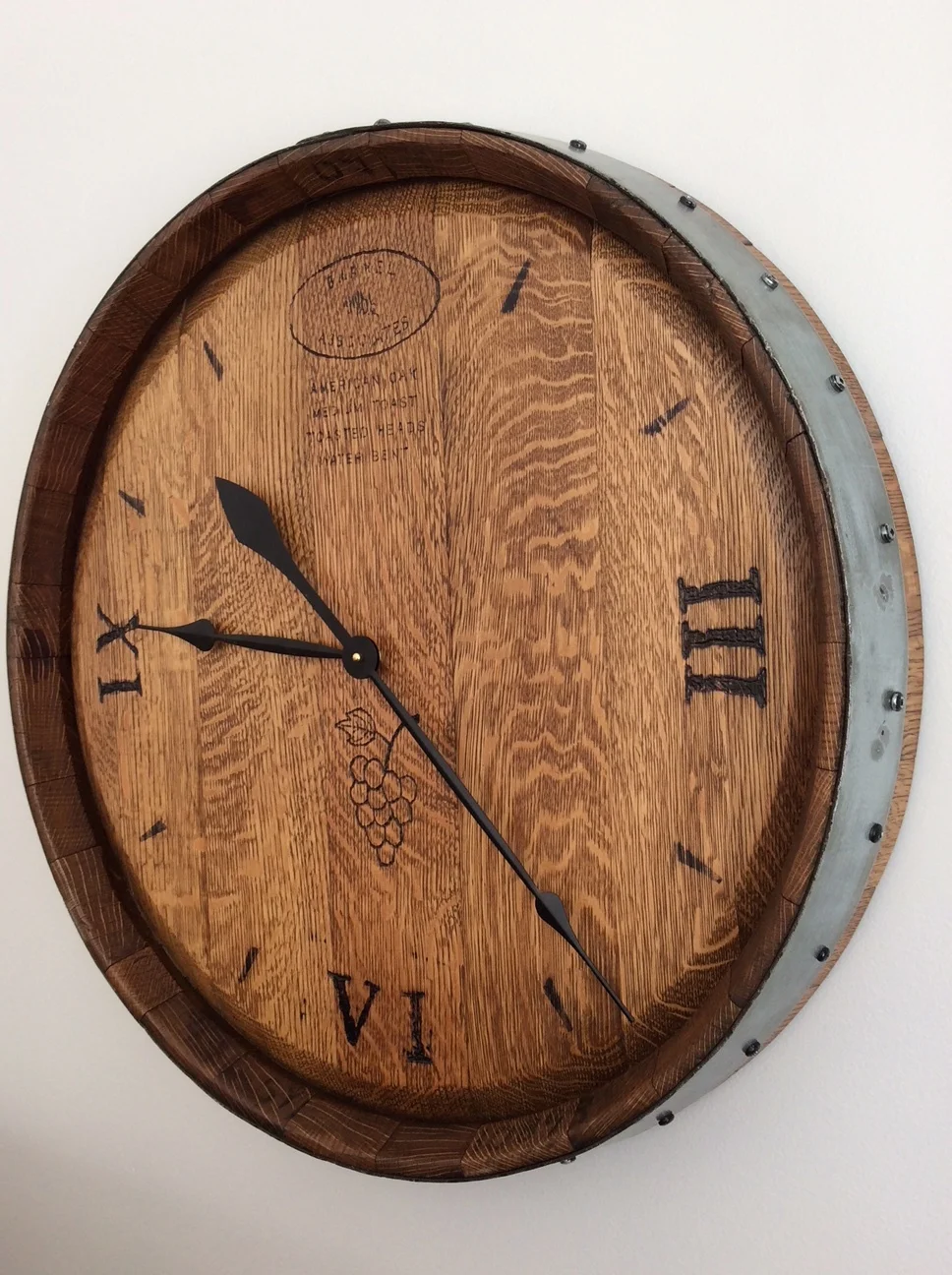 Wine Barrelhead Clock