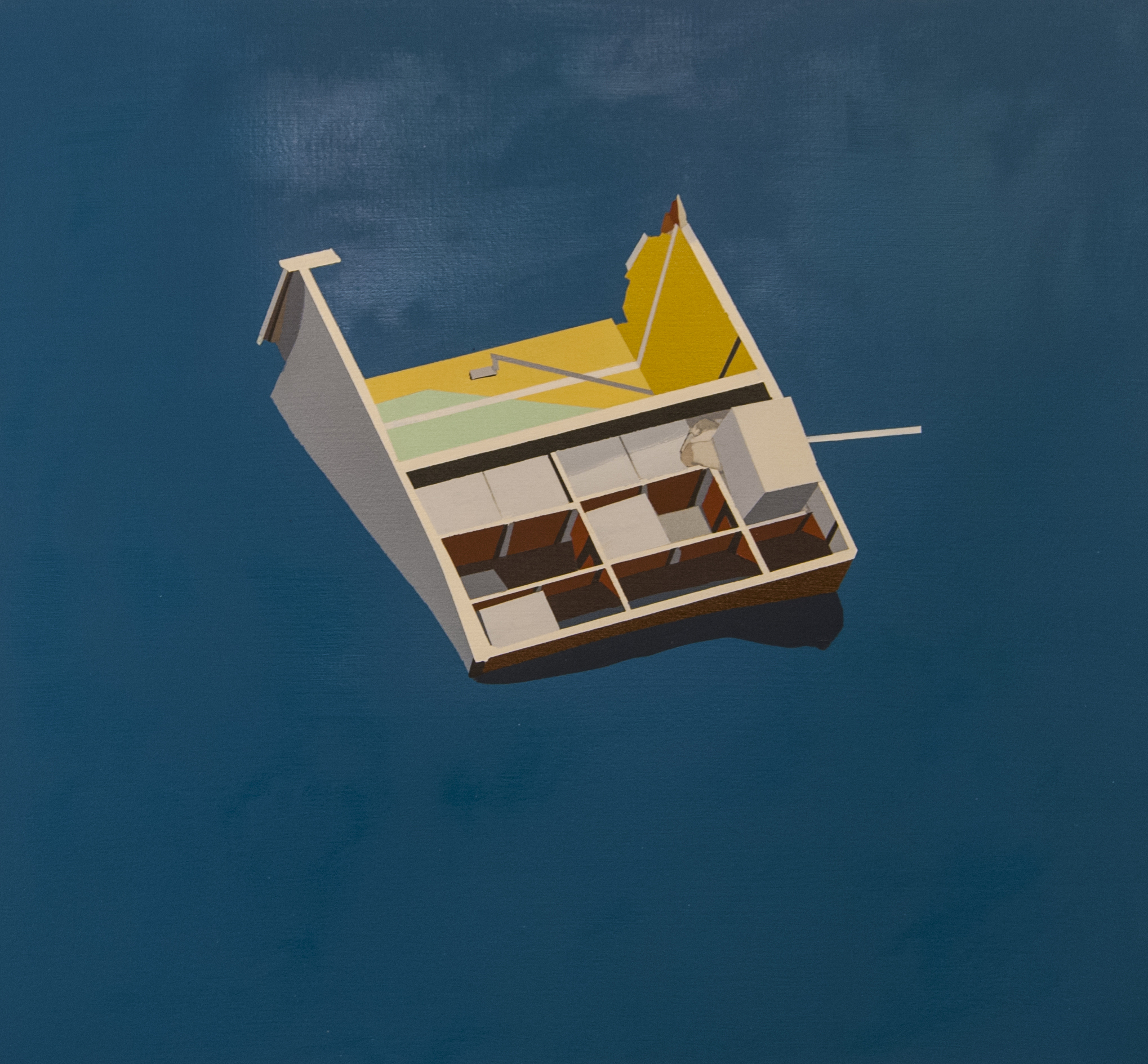 CATHARSIS: AIR FRANCE GALLEY KITCHEN oil on paper | 24" x 24" 2016