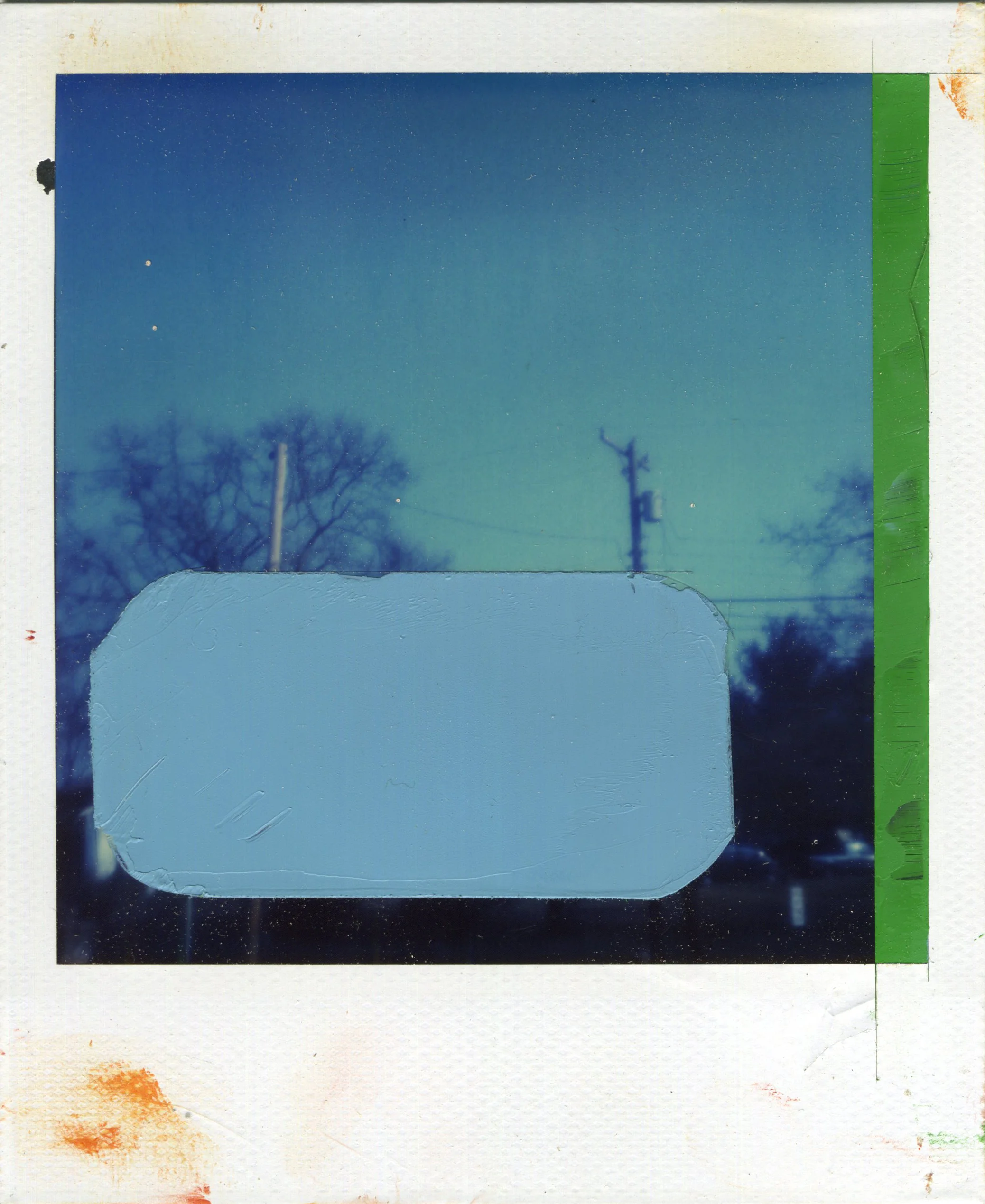 INTERSECTION (CENSOR) oil on sx-70 Polaroid | 3.25" x 4.25" | 2013