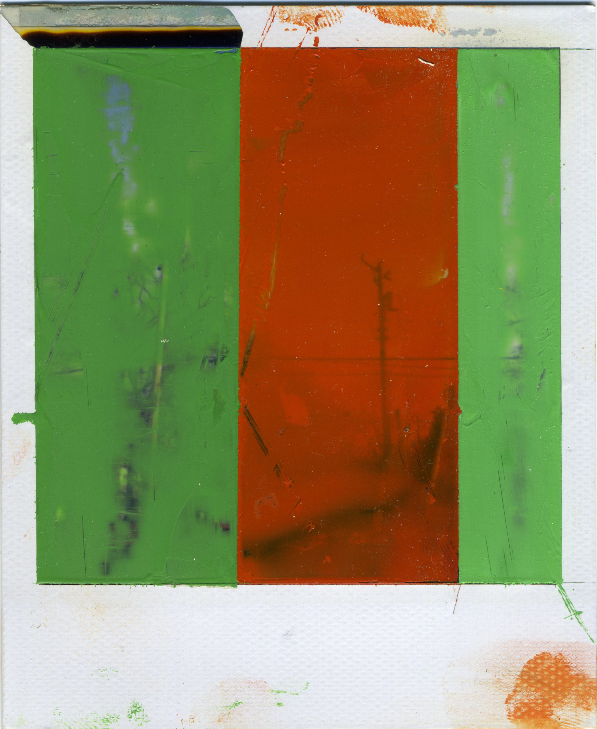   INTERSECTION (BREAD AND BUTTER)   oil on sx-70 Polaroid | 3.25" x 4.25" | 2013 