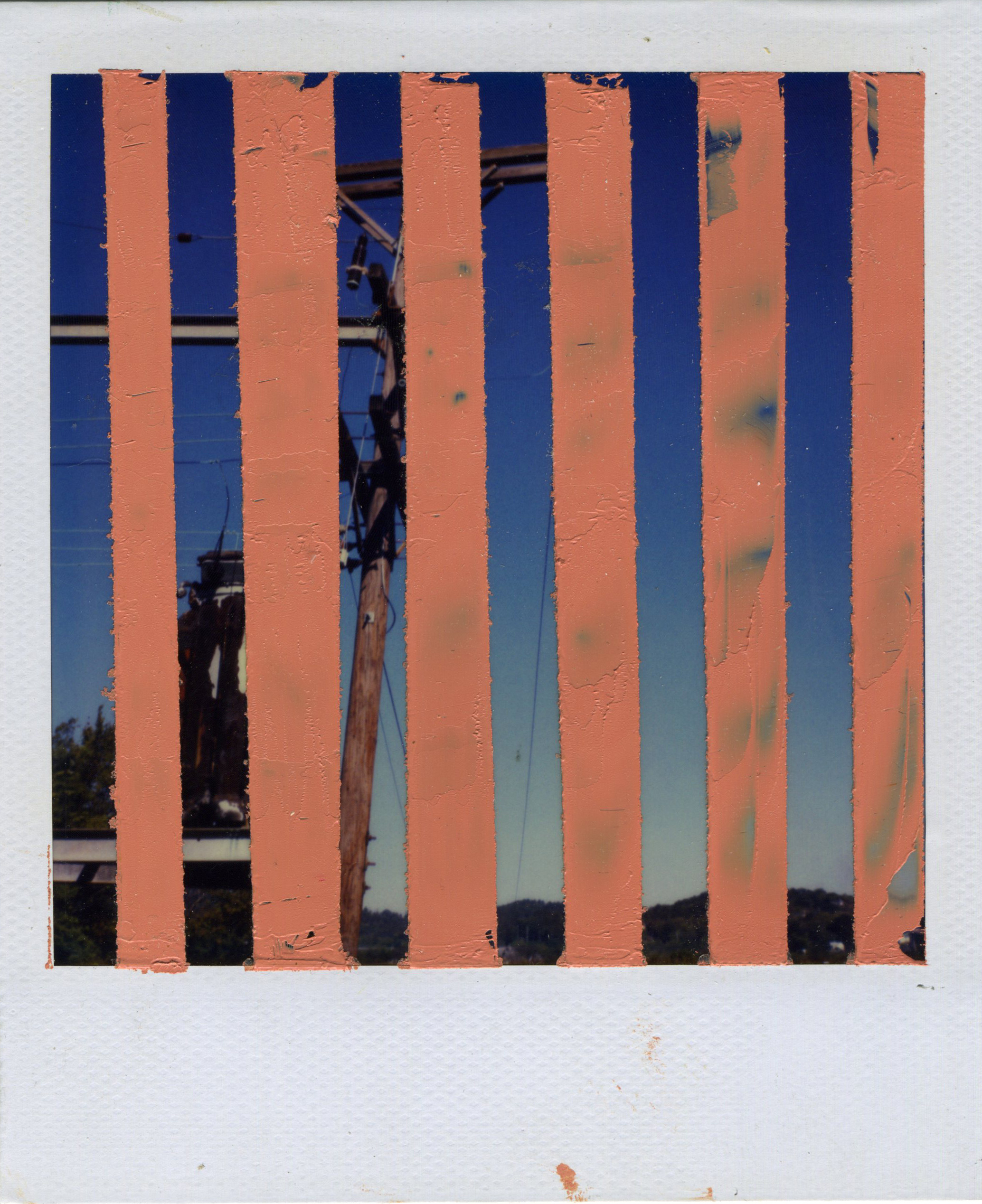   INTERSECTION (VERTICAL HOLD)   oil on sx-70 Polaroid | 3.25" x 4.25" | 2013 