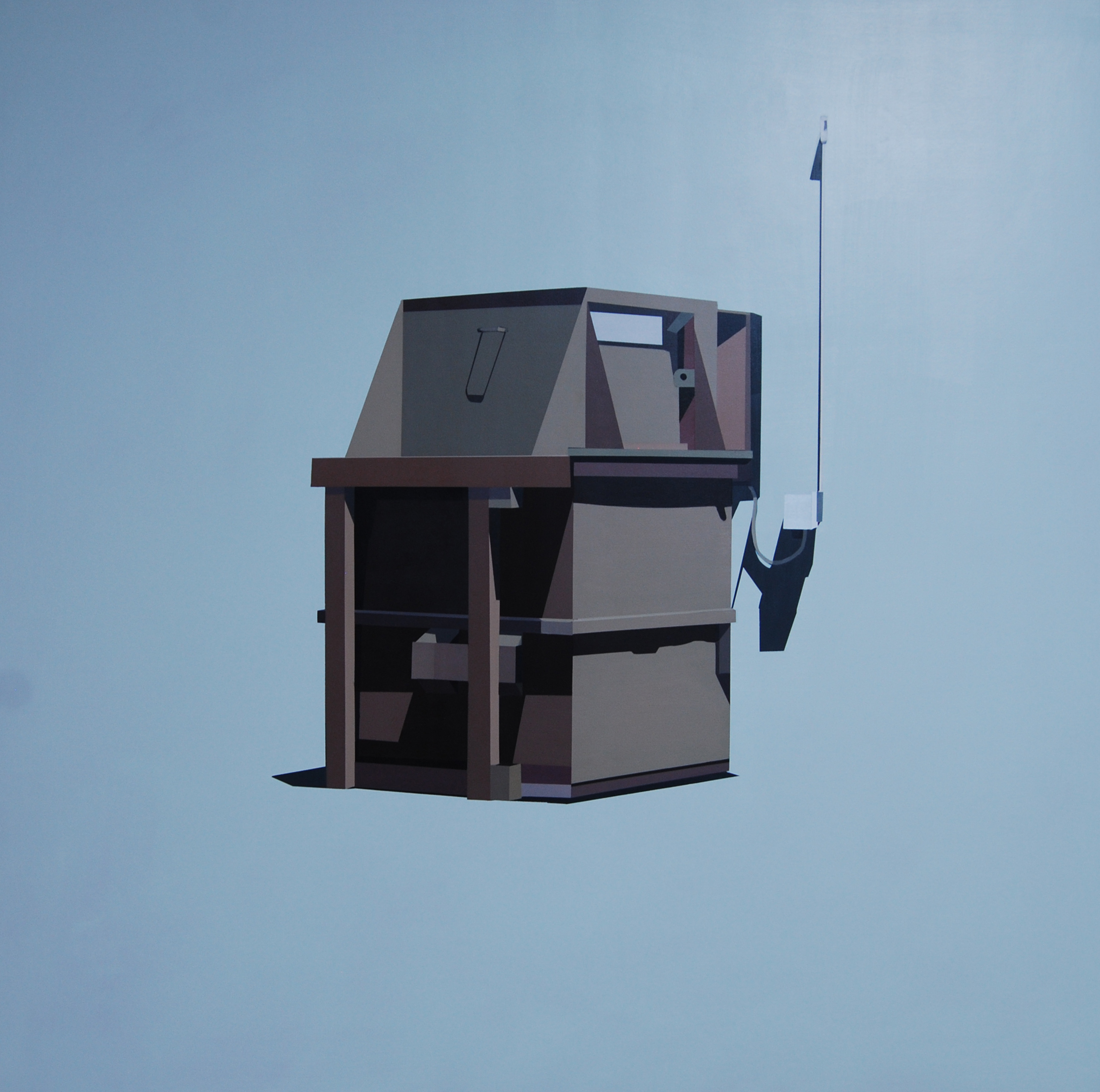   FRENCH KHAKI DUMPSTER IN ANDOVER BLUE GREY   oil on panel | 48" x 48" 2014 