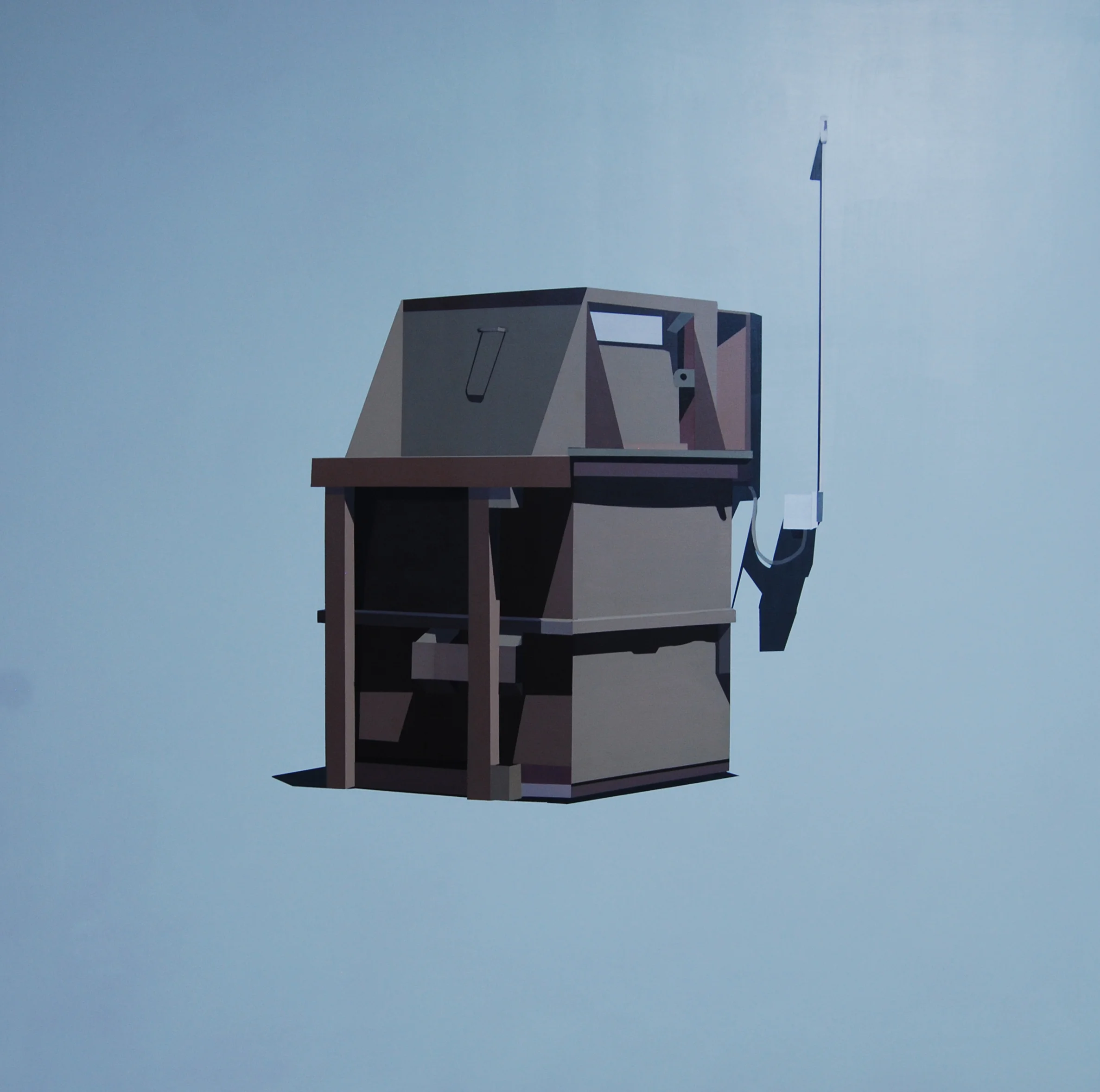 FRENCH KHAKI DUMPSTER IN ANDOVER BLUE GREY oil on panel | 48" x 48" 2014