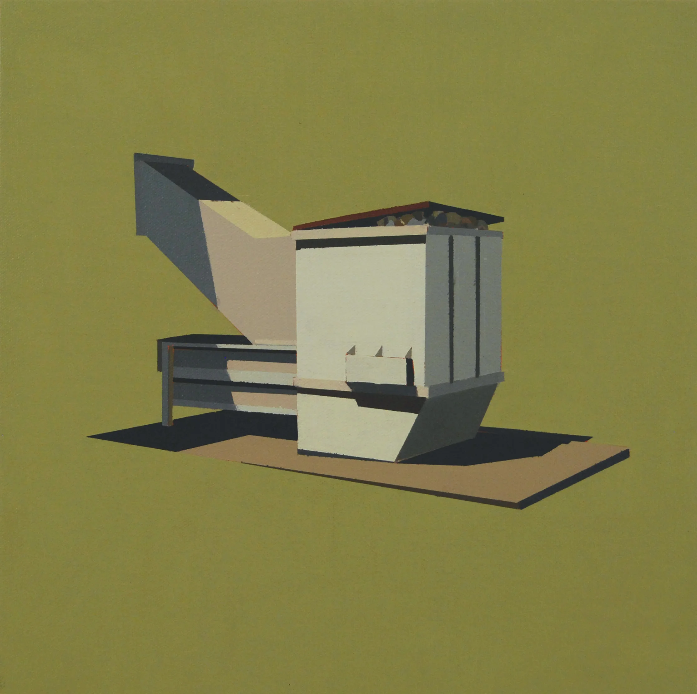 SEA SALT DUMPSTER IN LAKE MARSH oil on canvas | 12" x 12" 2010