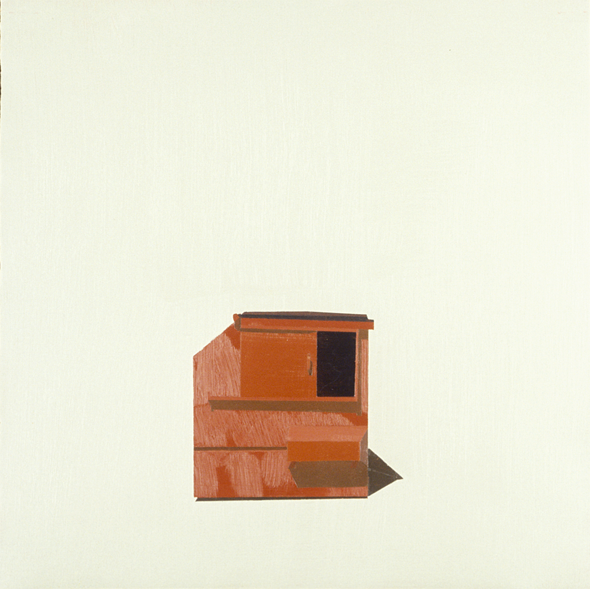  CANYON REDROCK DUMPSTER IN SUBTLE TAUPE   oil on paper " | 15" x 15" 2003 