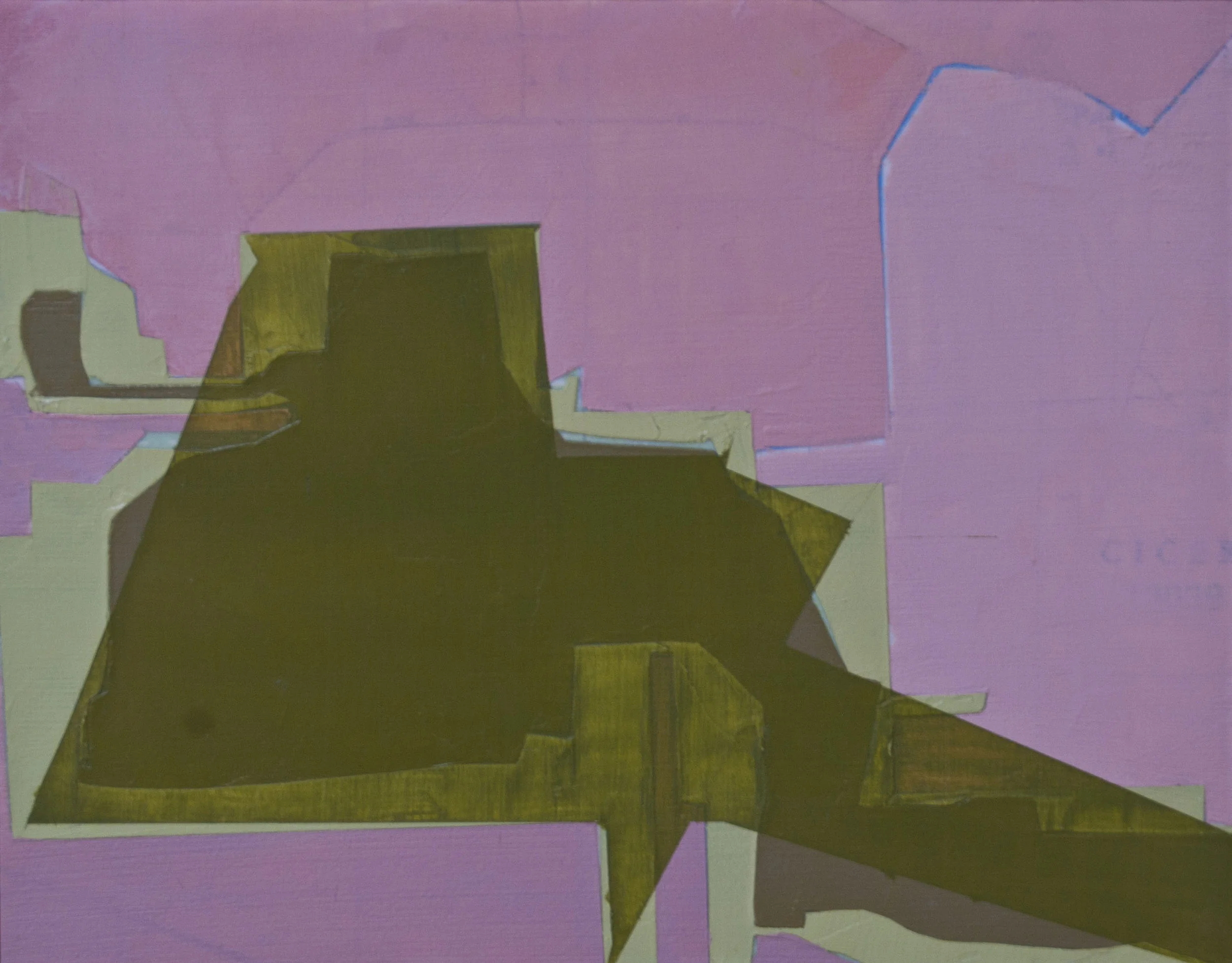 SUBTLE CARTOGRAPHY (ANNEXATION IN GREEN) oil and map on panel | 4.5” x 6” | 2013