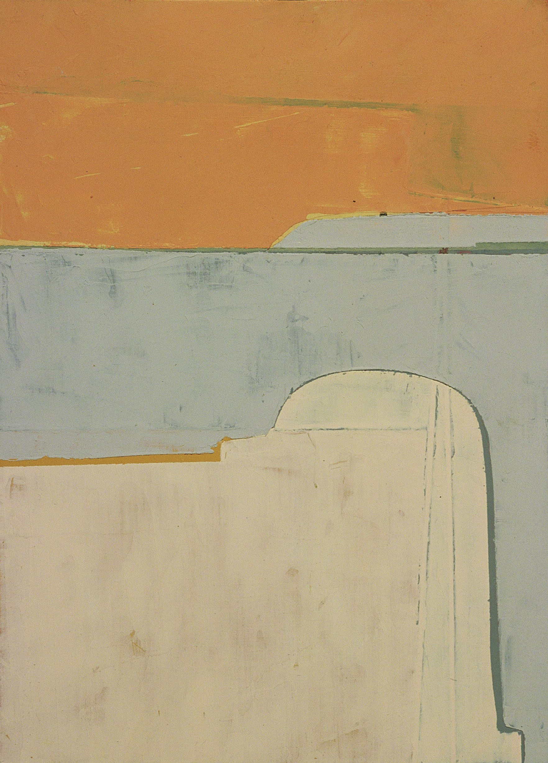 SUBTLE CARTOGRAPHY (DIEBENKORN POSTCARD) oil on paper | 4.5" x 6" | 2004