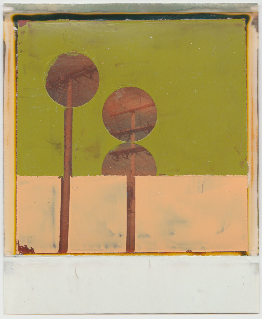   INTERSECTION (BROKEN LINES OF COMMUNICATION)   oil on sx-70 Polaroid | 3.25" x 4.25" | 2019 