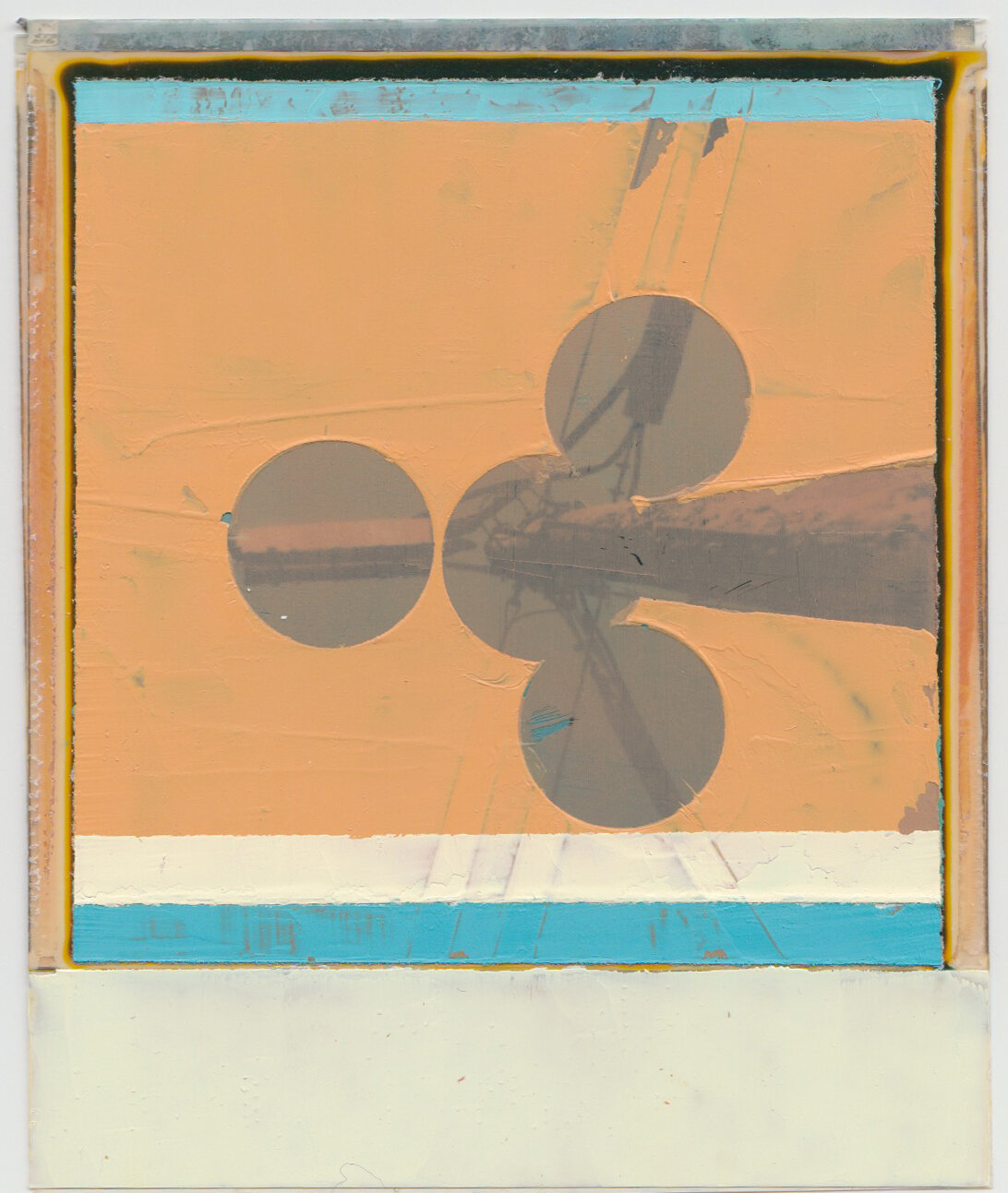   INTERSECTION (THINGS ARE LOOKING UP)   oil on sx-70 Polaroid | 3.25" x 4.25" | 2019 