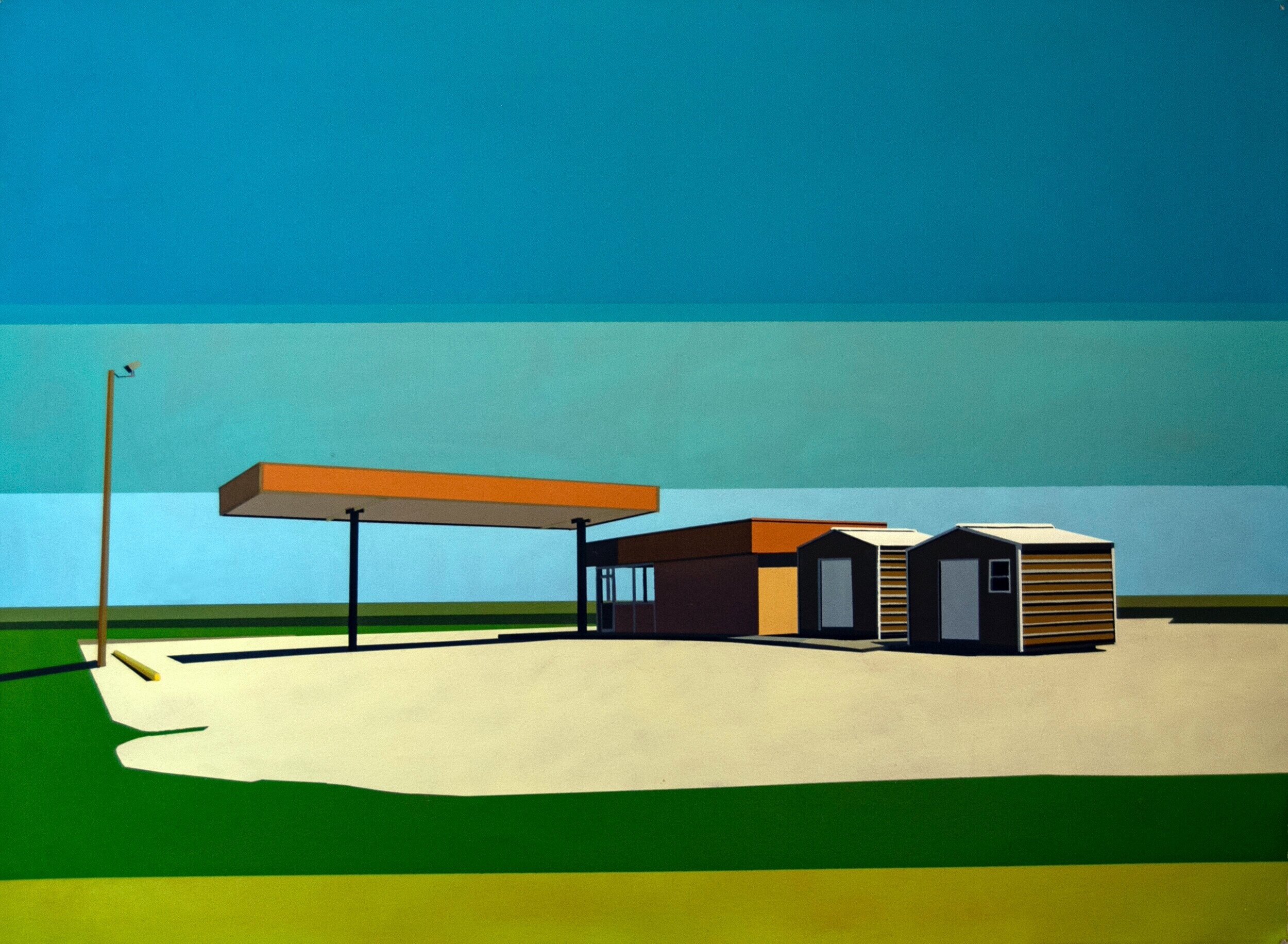 VACANCY: SEWANEE GAS STATION   oil on paper | 40" x 40" | 2019