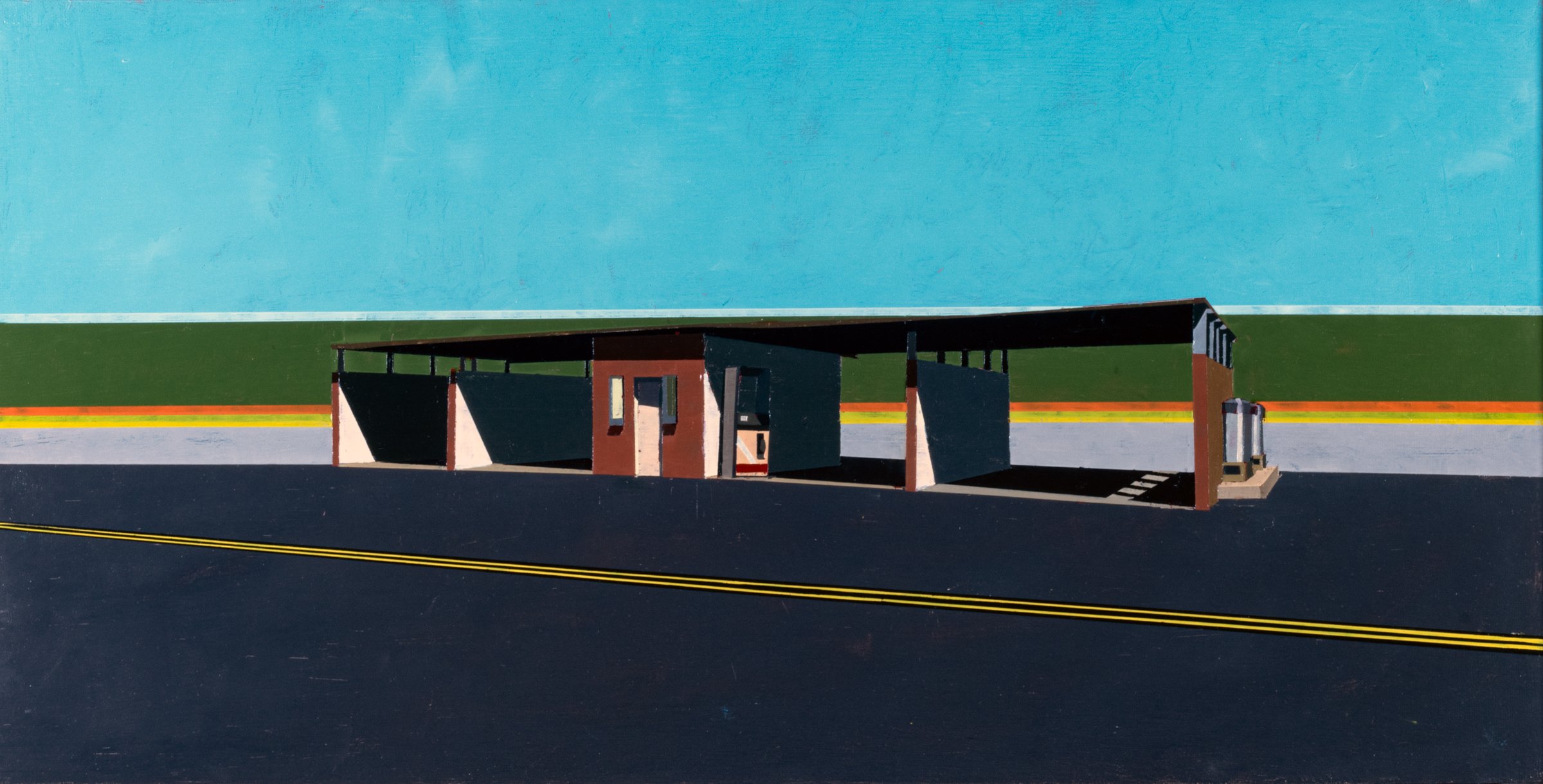   ABANDONED CARWASH: SCOTTSBORO    oil on canvas | 12” x 23.75” | 2023    