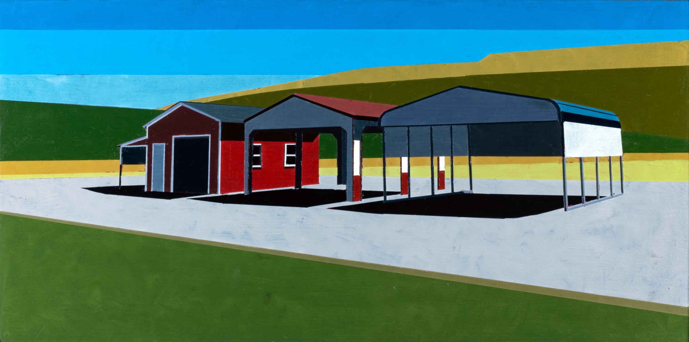   SHELTERED GATHERING: LEES STATION    oil on canvas | 11.75” x 23.75” | 2023    