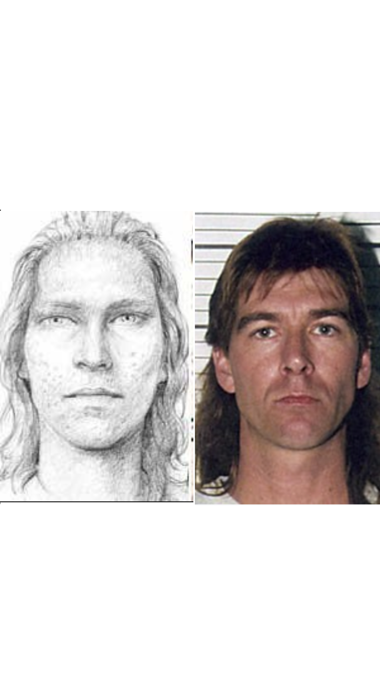 Side by side of sketch and actual photo of Loren Herzog