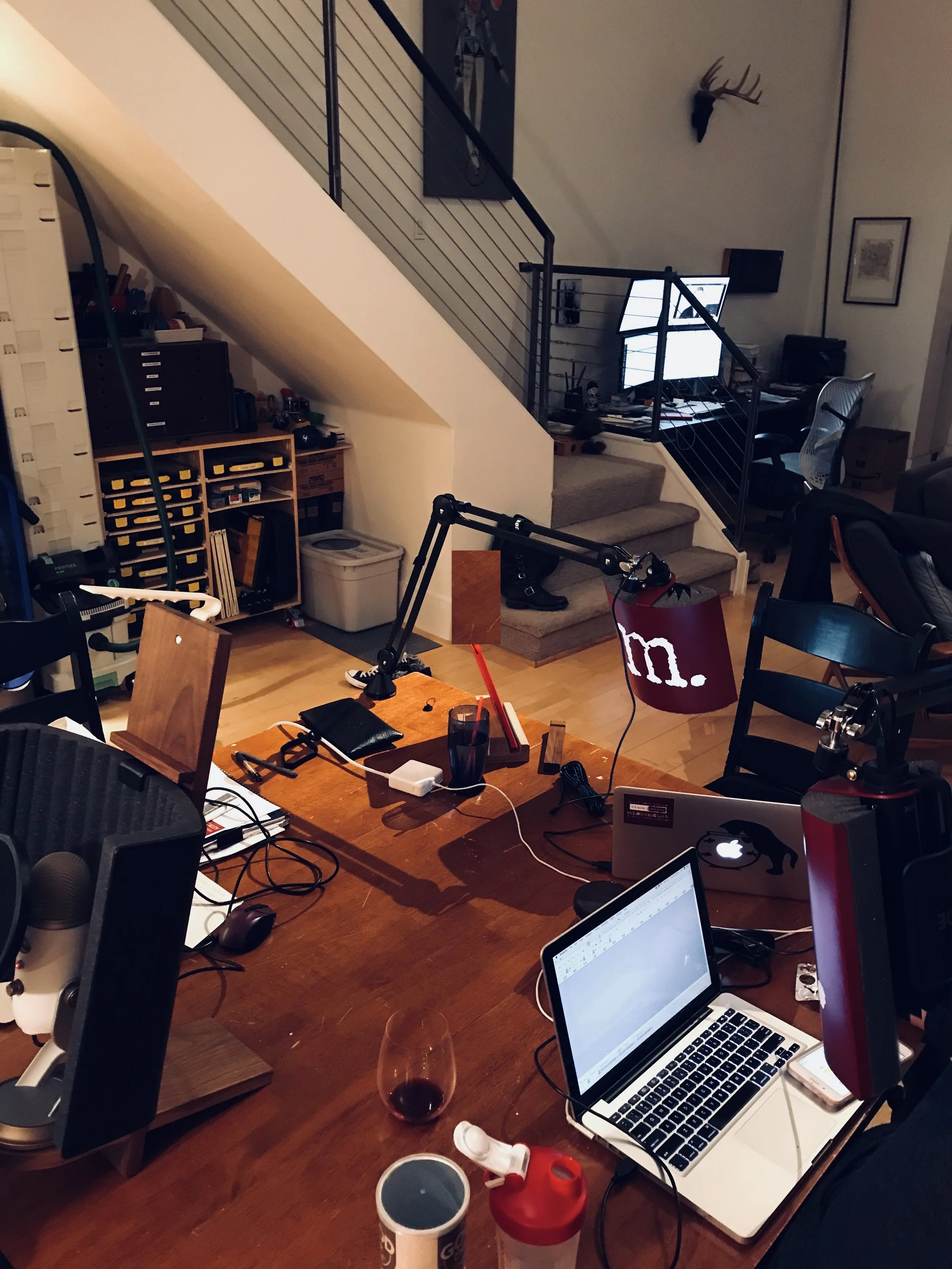 Hard Day's Night; our setup when recording at the San Francisco "Studio" (loft)