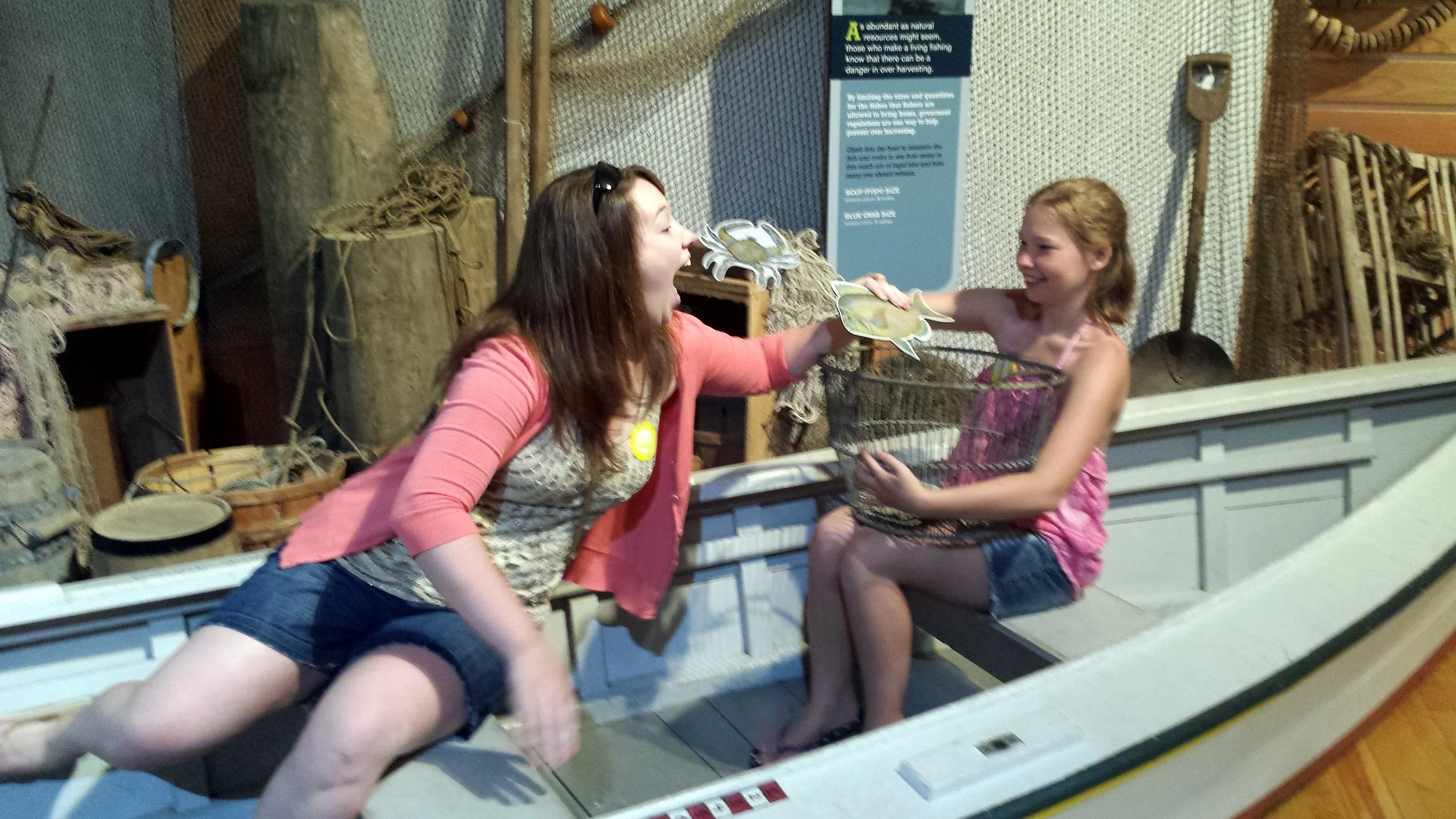 Exhibits are very interactive! Crazy sisters :) 