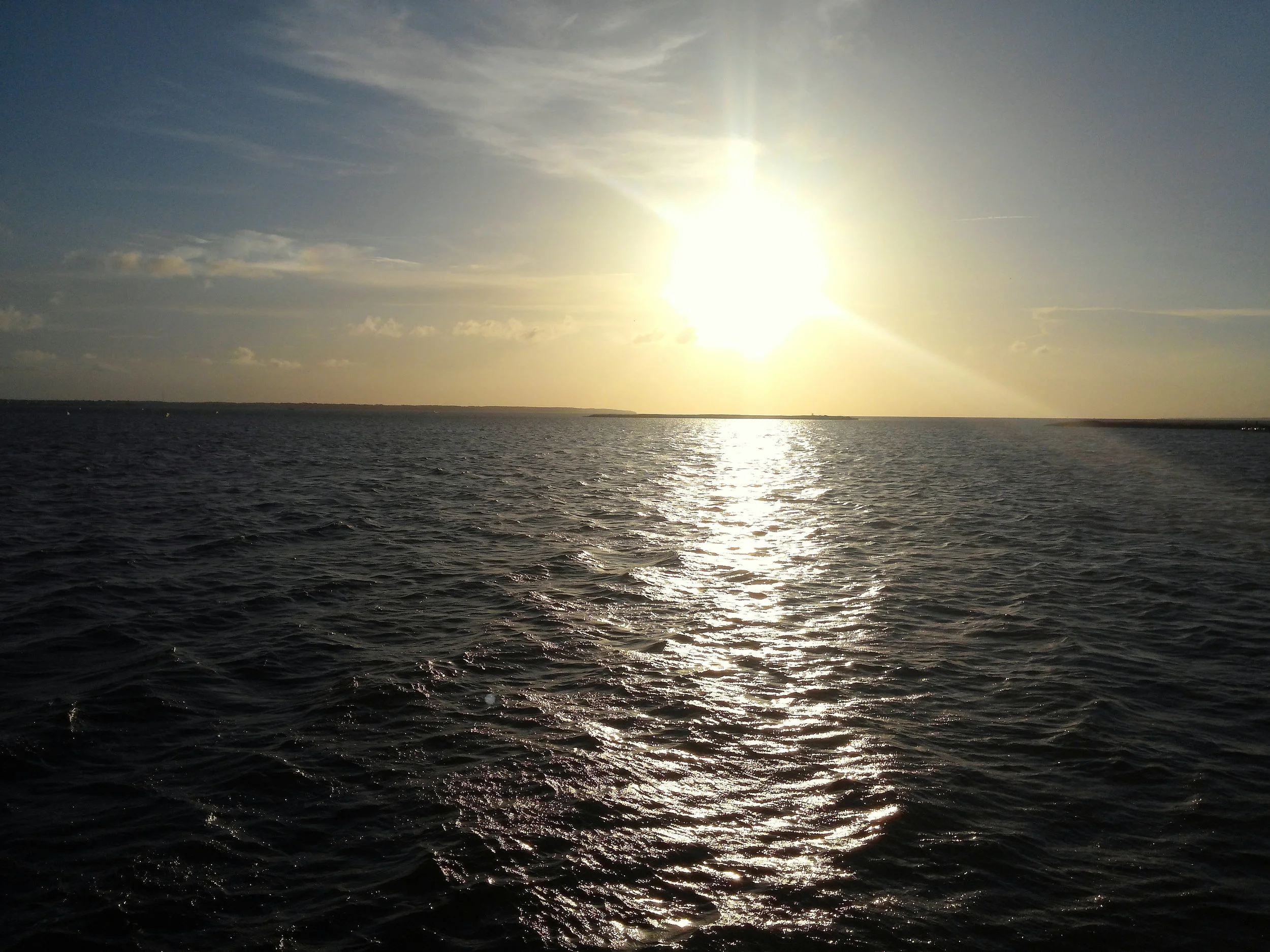 Watching the sunset from Miller's Water Front Restaurant