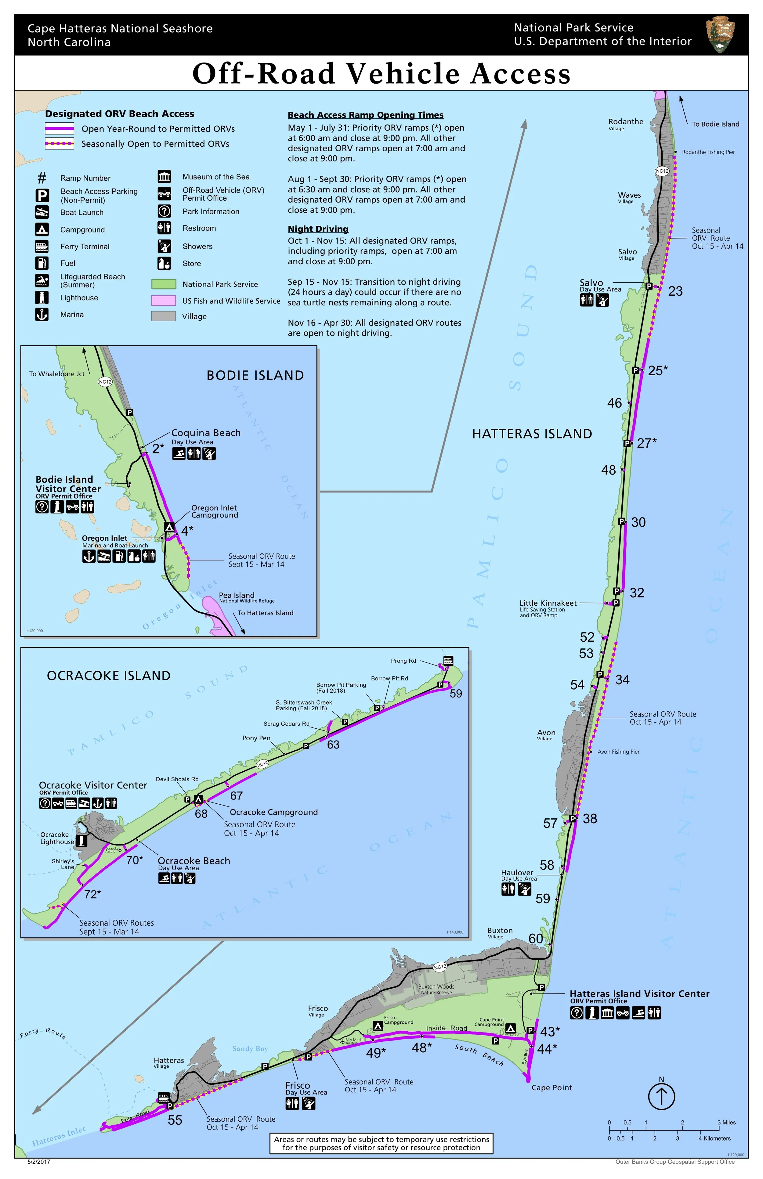 Designated beach access areas across Cape Hatteras National Seashore - National Park Service