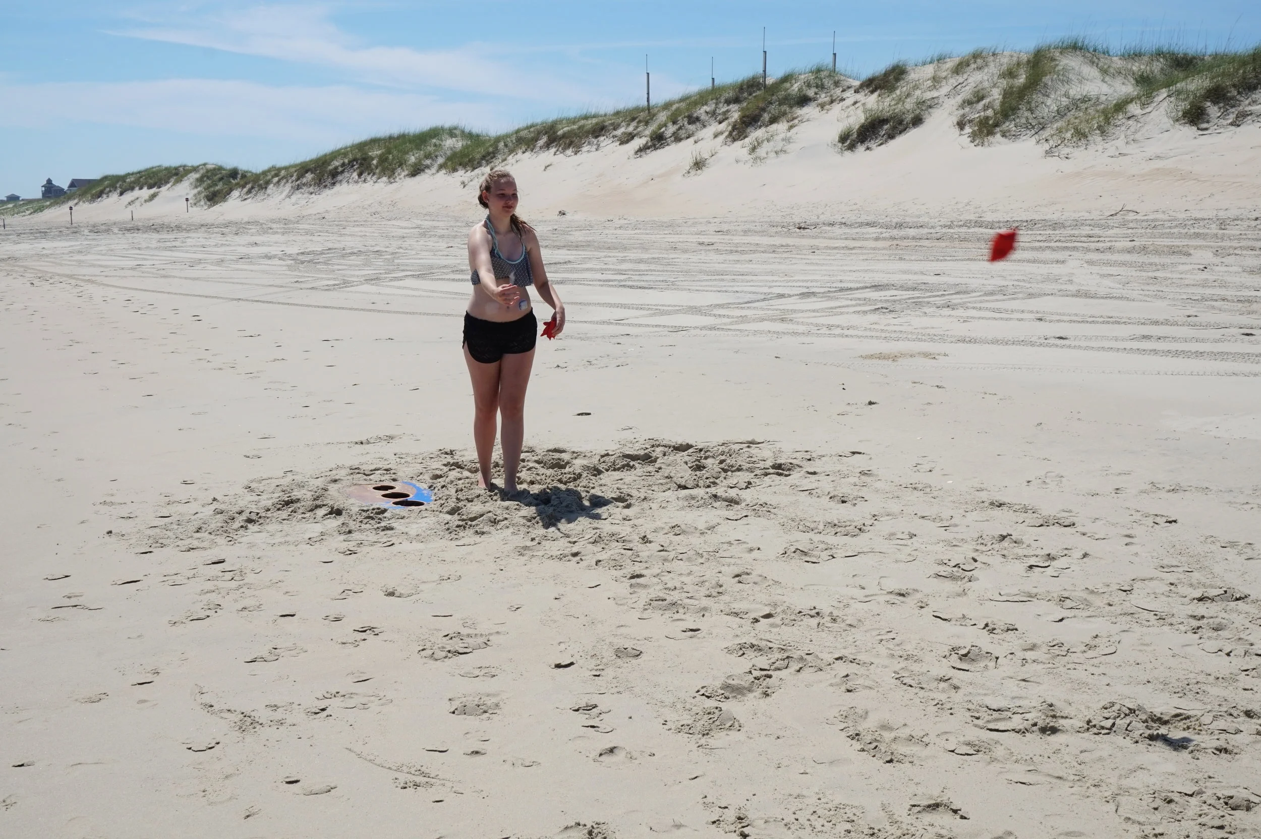 Playing cornhole was really fun! 