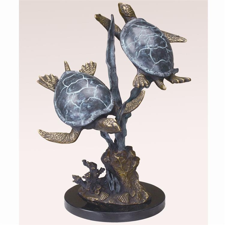 San Pacific International Piece Titled Sea Turtle Duet with Seagrass