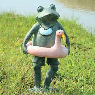 Beach Frog With Flamingo Friend 33470