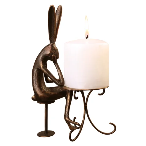 Bunny In Cafe Candleholder 50582