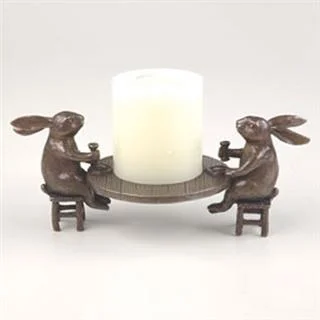 Dining Rabbits Pillar Candleholder 31079