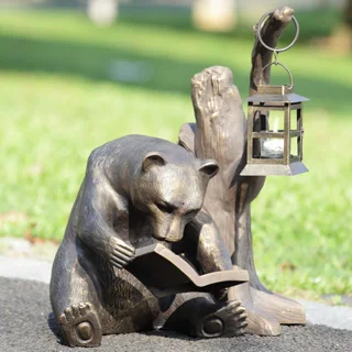 Book Loving Bear Garden Lantern 33779