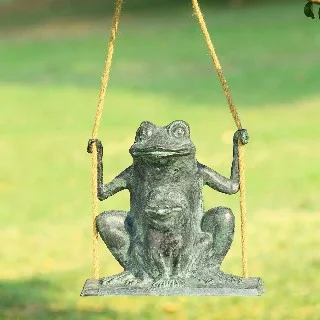 Mother And Daughter Frogs On Swing 50846