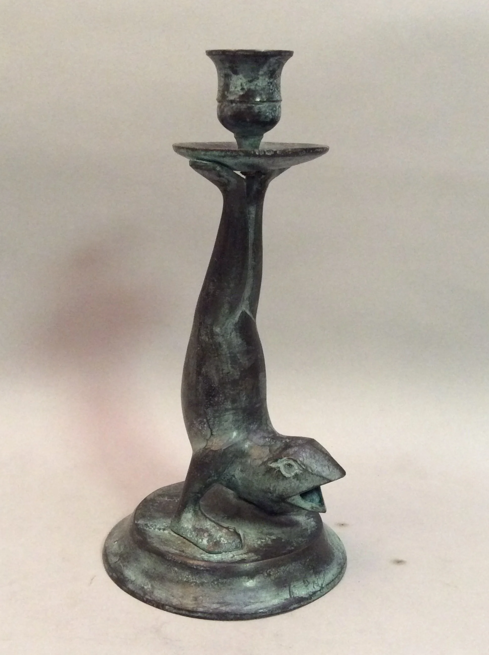Hand Stand Seal With Mouth Open Candle Holder