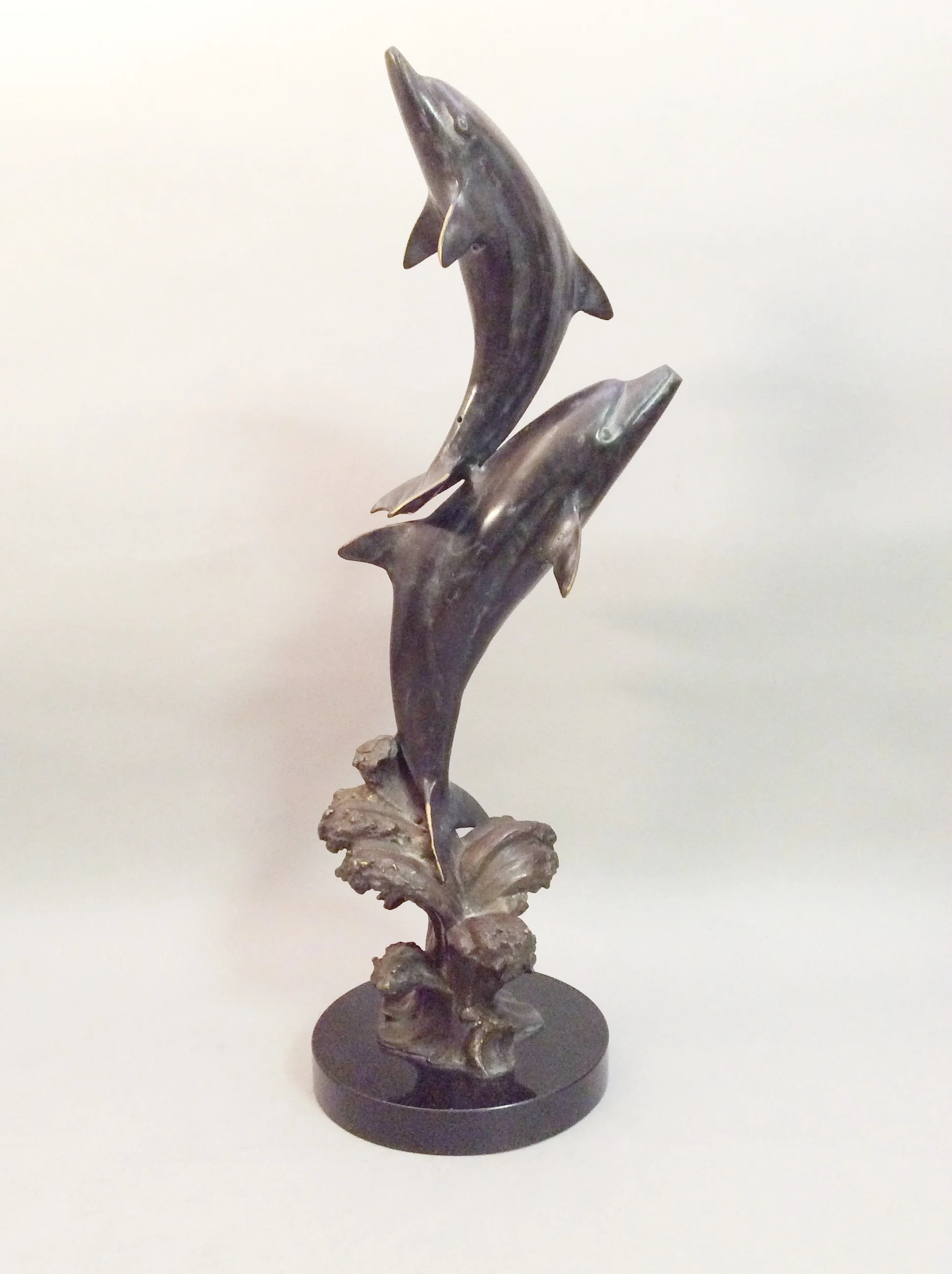 Brass Jumping Dolphins Sculpture