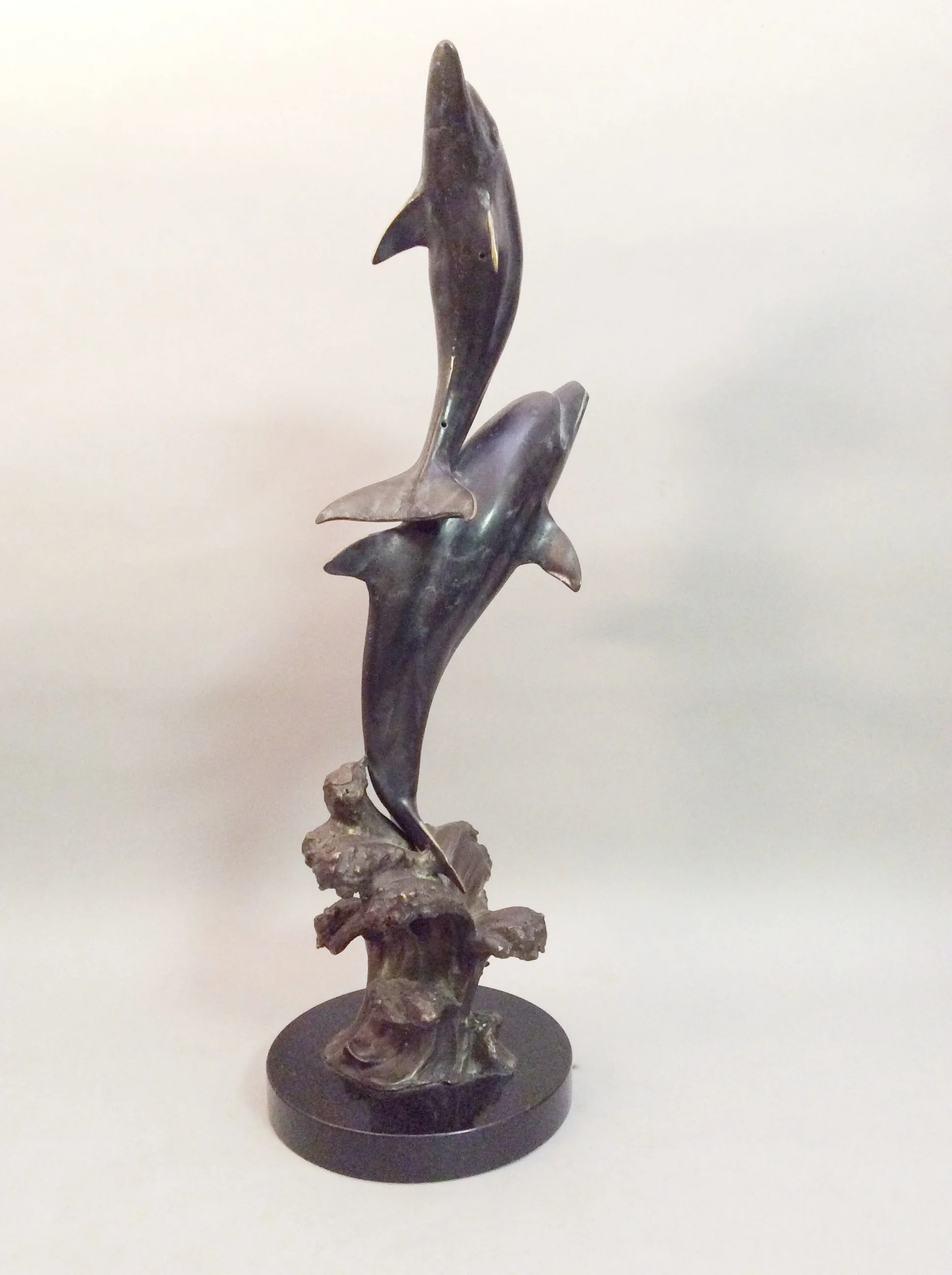 Brass Jumping Dolphins Sculpture