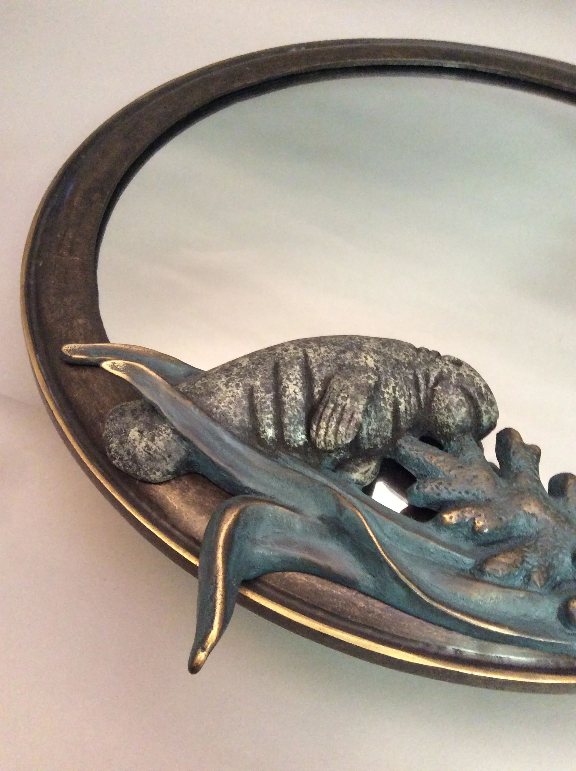 Brass Manatee Mirror