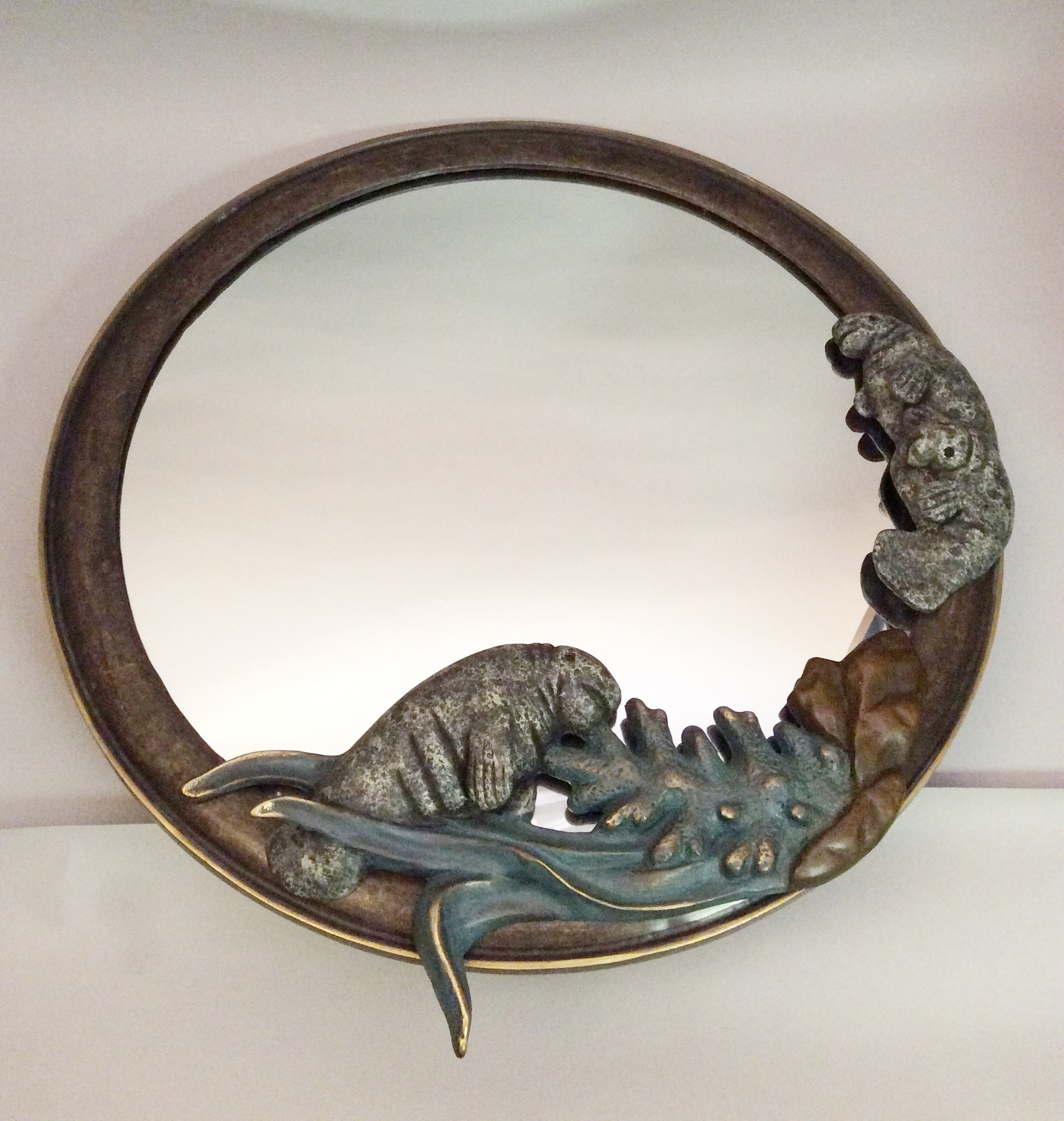 Brass Manatee Mirror