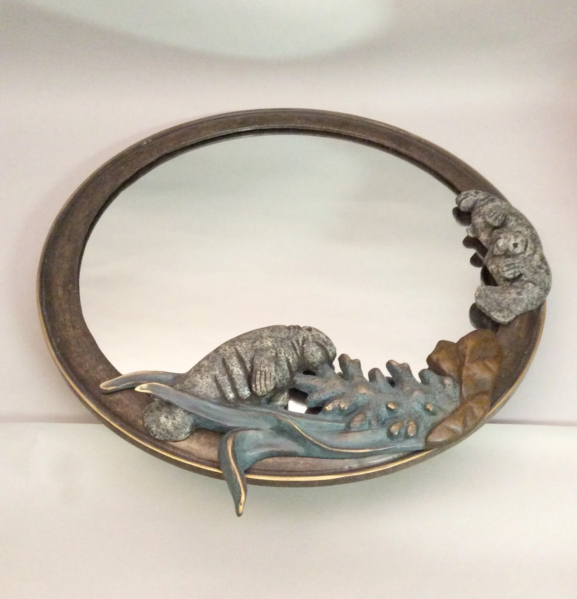 Brass Manatee Mirror