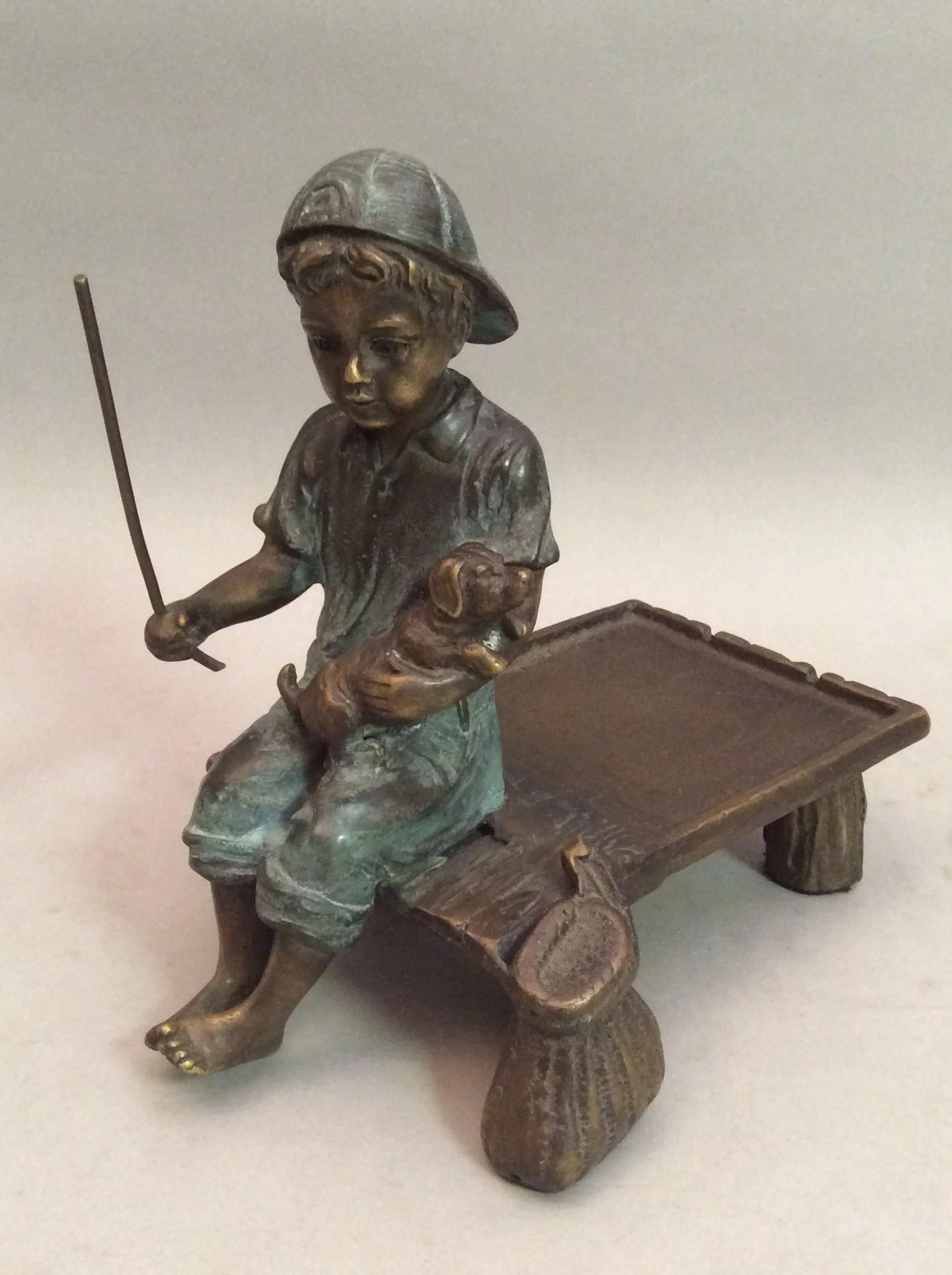 Little Boy Fishing Business Card Holder
