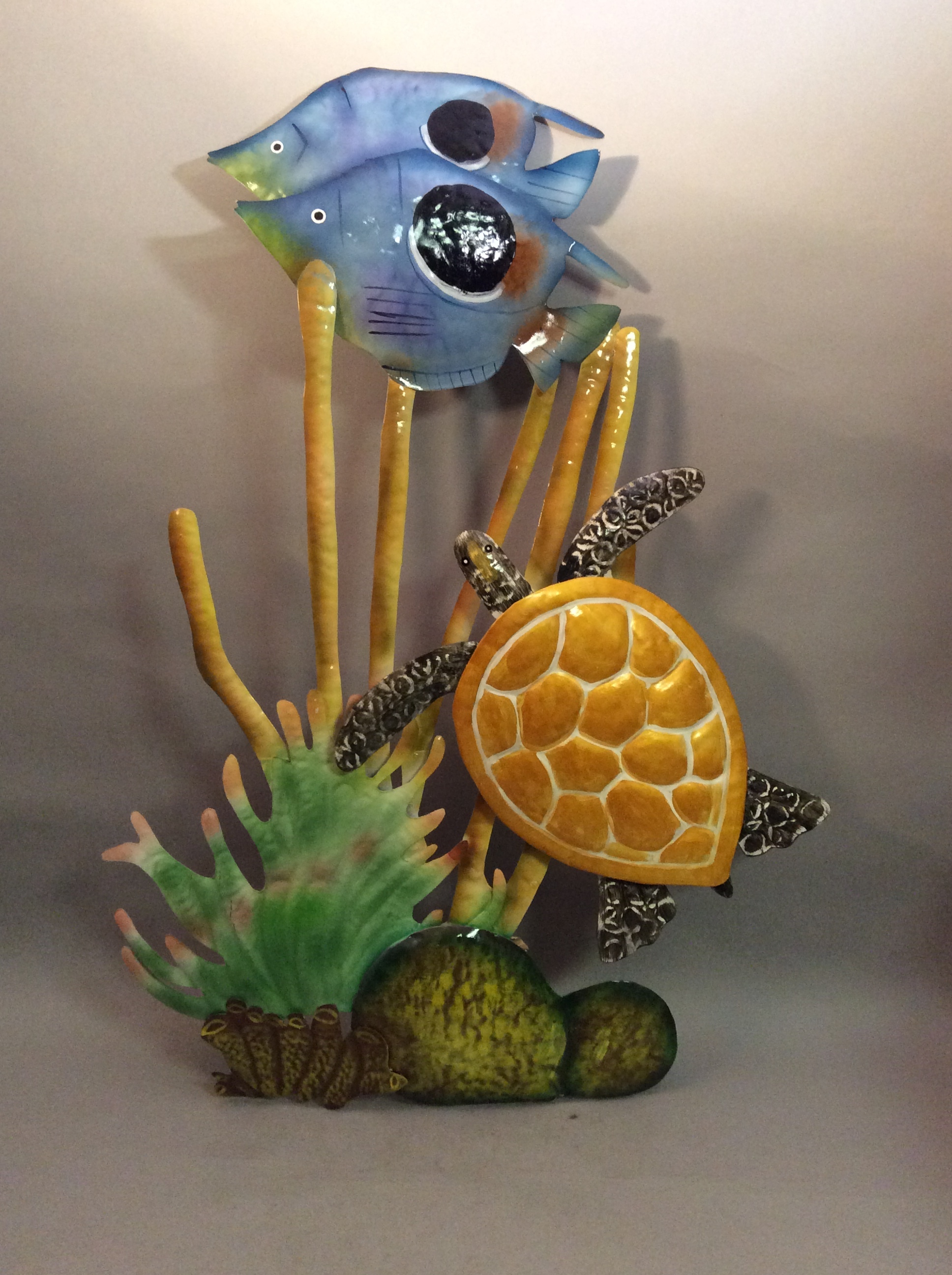 Turtle And Tropical Fish Wall Decor.